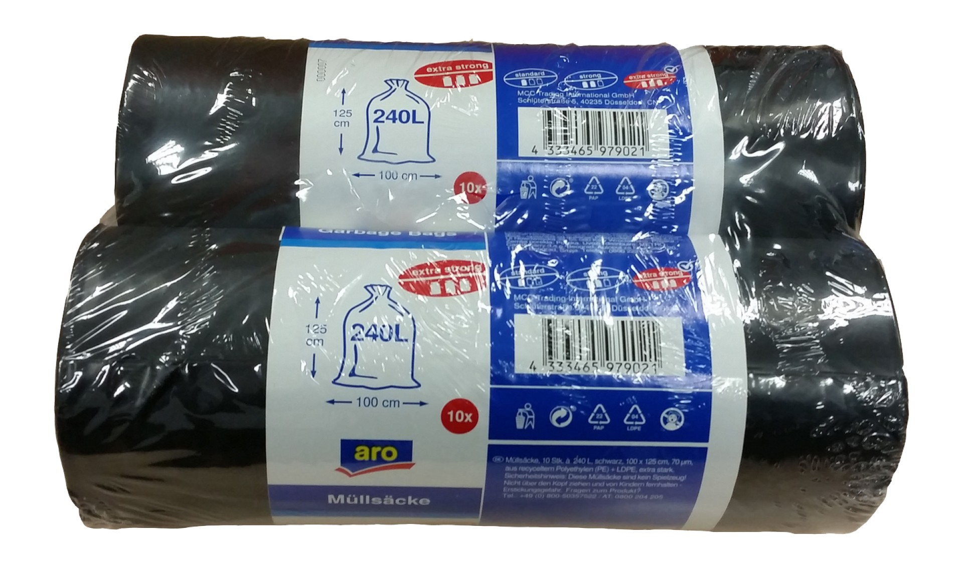 Saco Lixo 240 l aro 2x10 Un