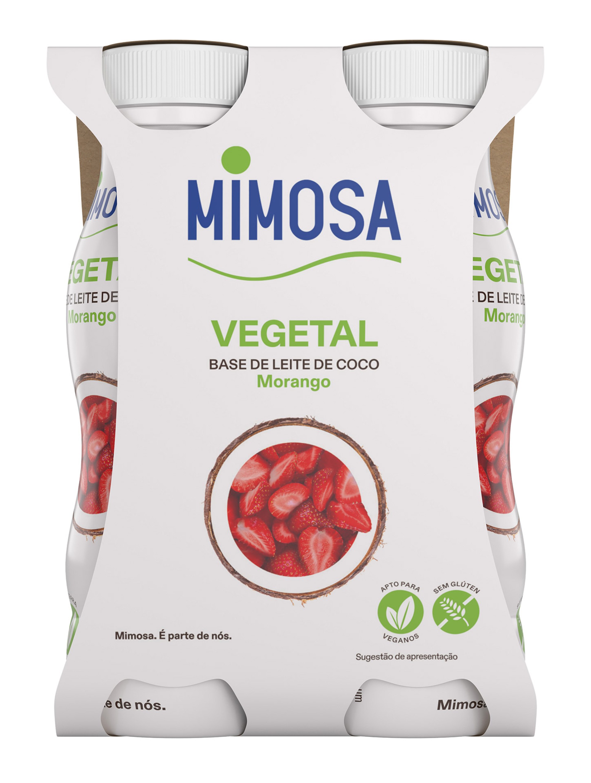 Leite Coco Fermentado Morango Mimosa 24x151 ml Leite Coco Fermentado Morango Mimosa 24x151 ml