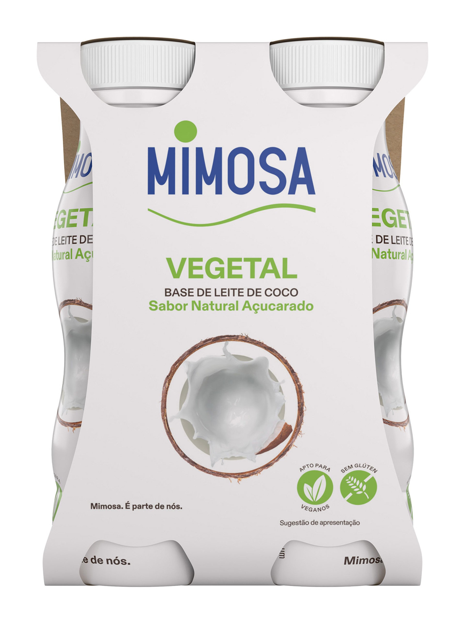 Leite Coco Fermentado Natural A�ucarado Mimosa 24x151 ml