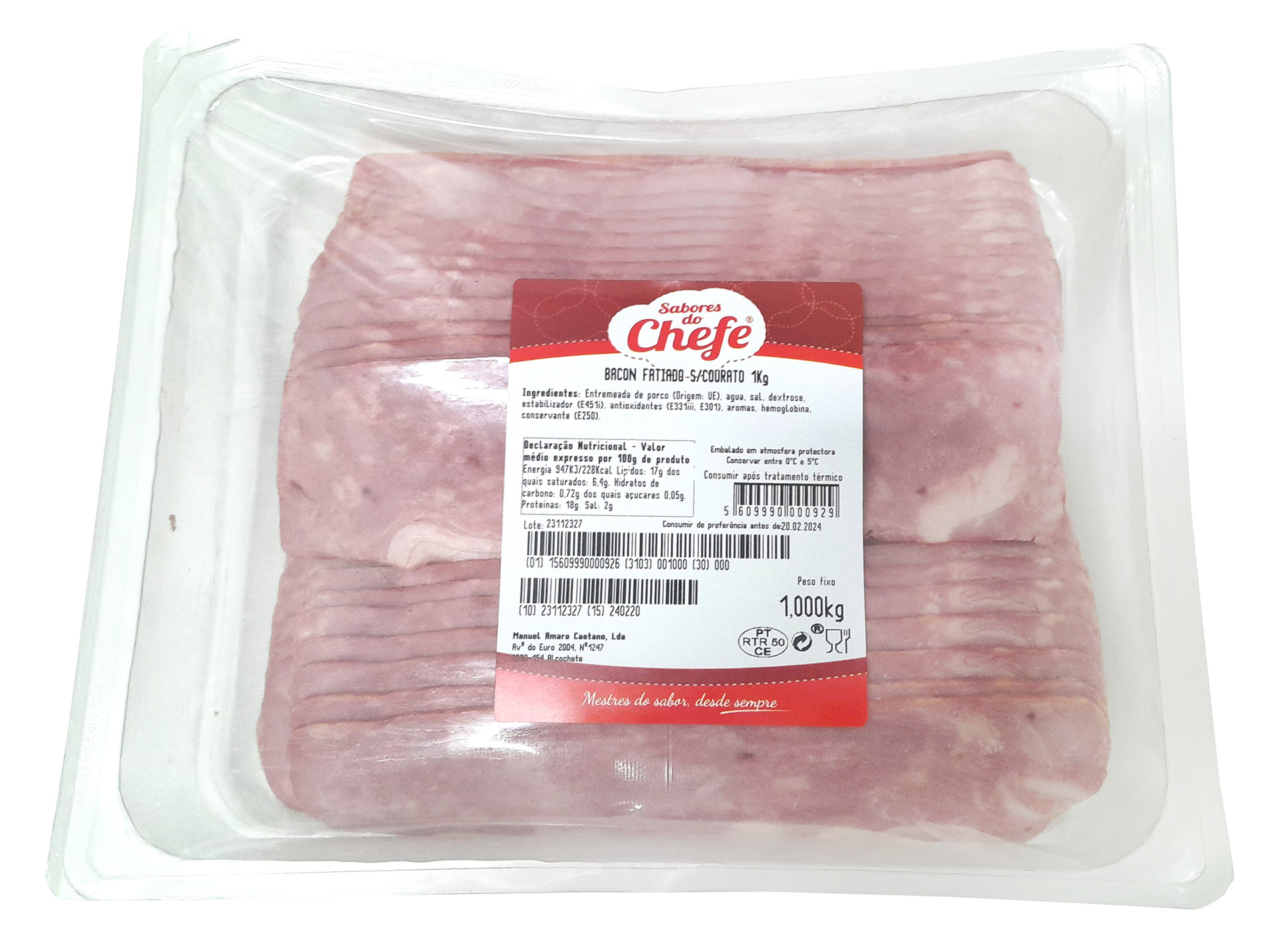 Bacon Fatiado Sabores do Chefe 1 kg