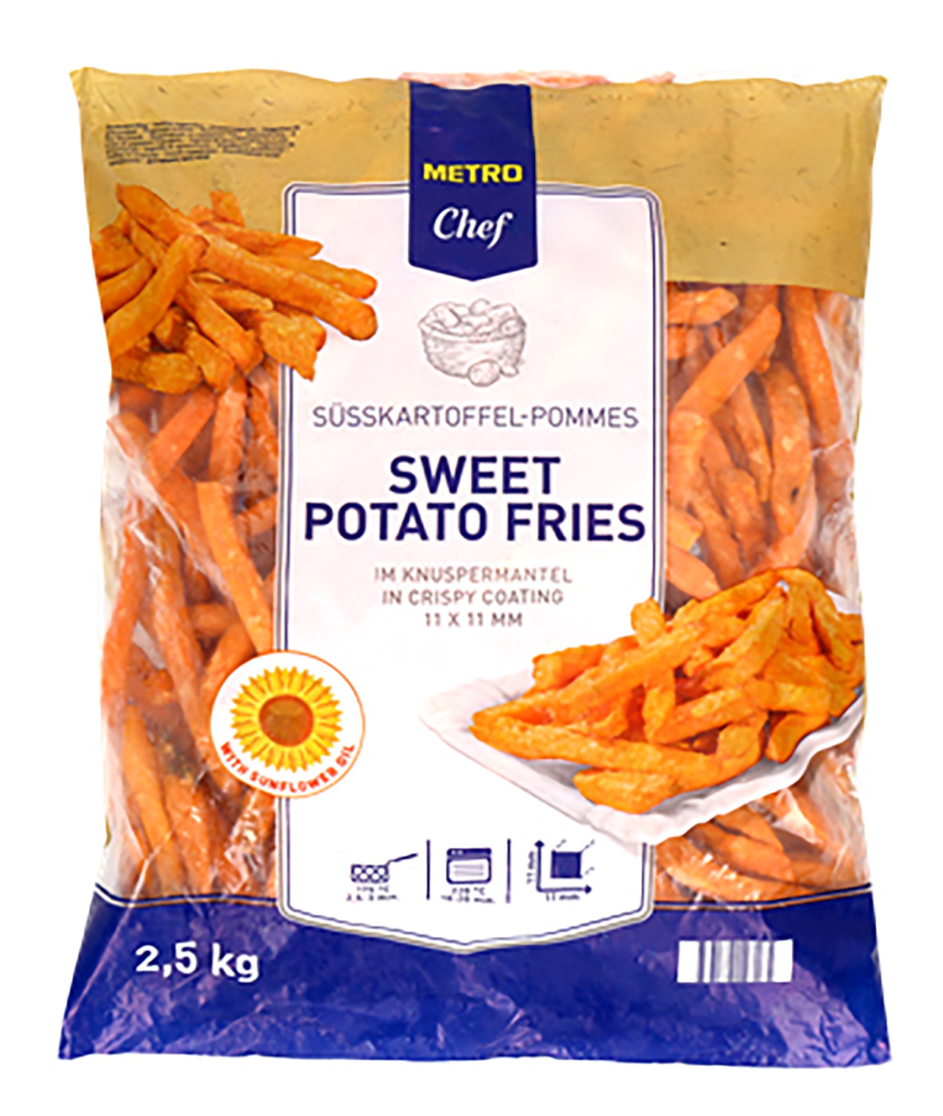 Batata Doce Palito Congelada METRO Chef 4x2,5 kg Batata Doce Palito Congelada METRO Chef 4x2,5 kg