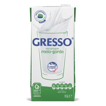 Leite UHT Meio Gordo Gresso 6x1 l