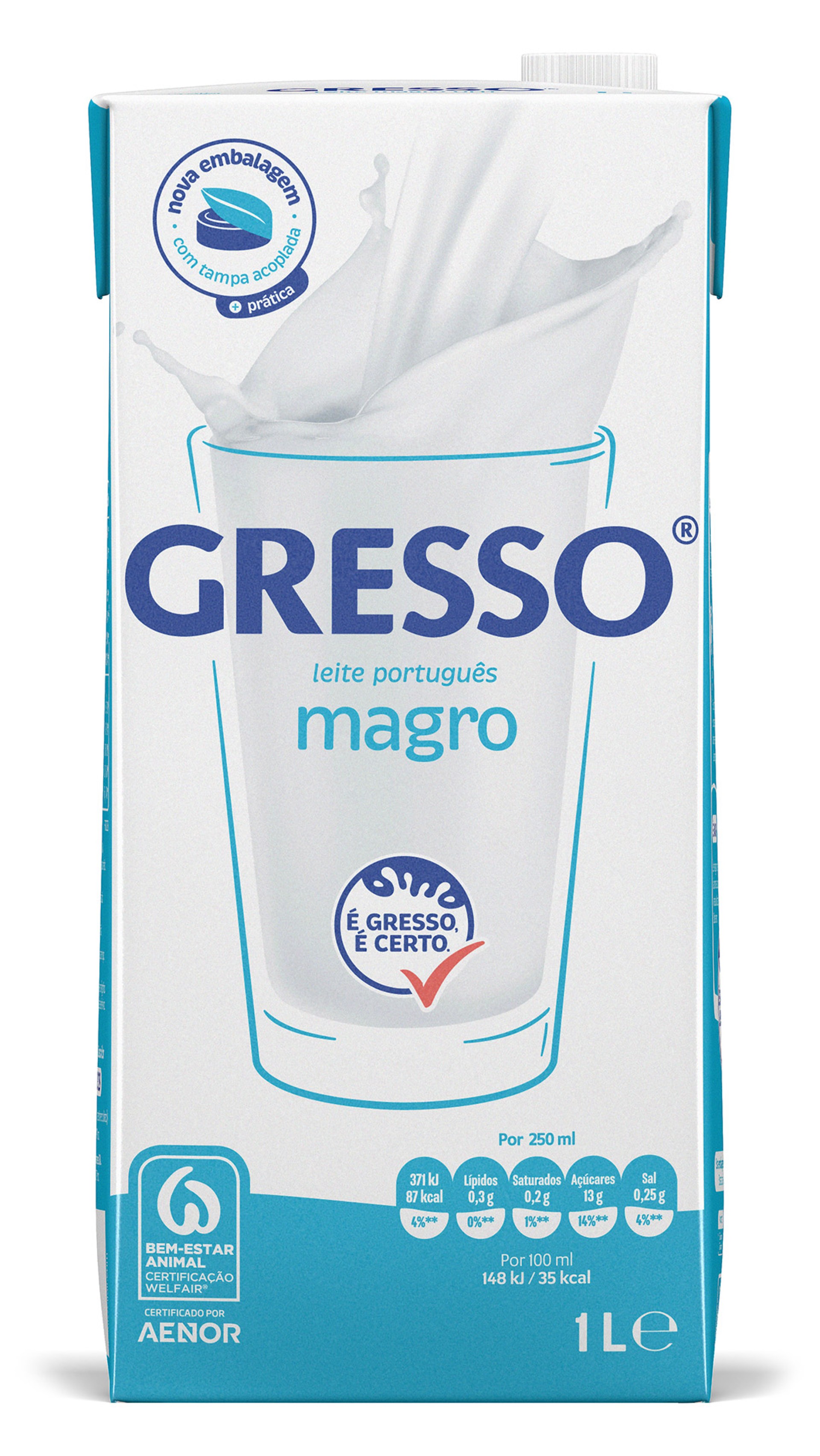 Leite UHT Magro Gresso 6x1 l