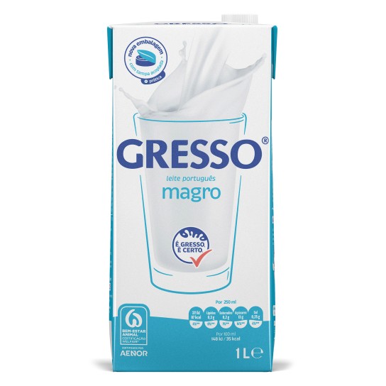 Leite UHT Magro Gresso 6x1 l