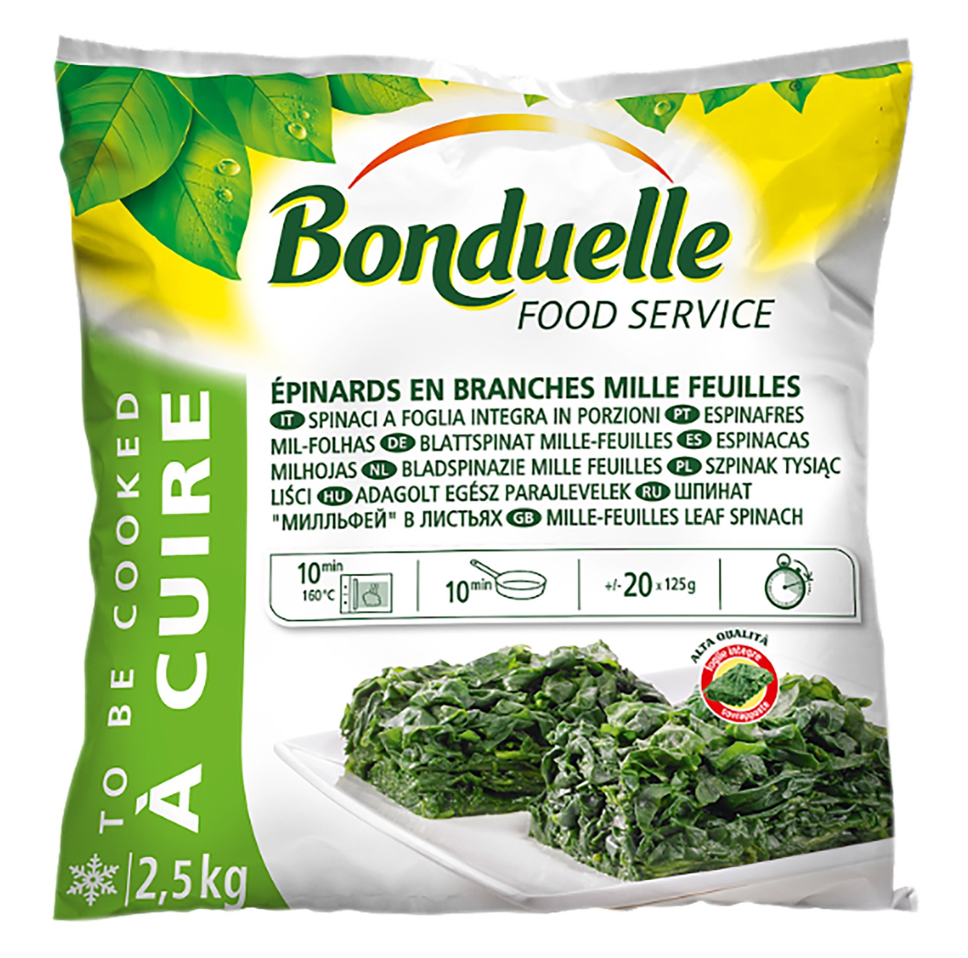 Espinafres Mil-Folhas Congelados Bonduelle 4x2,5 kg