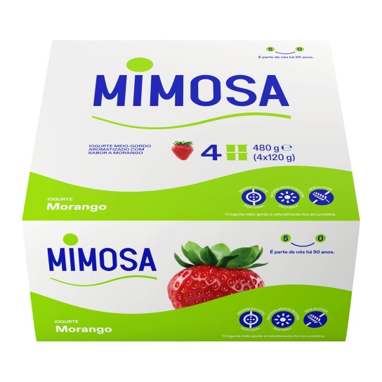 Iogurte Aroma Morango Mimosa 24x120 g