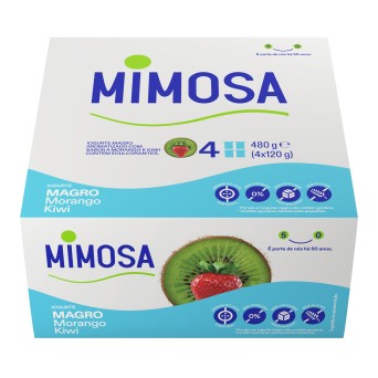 Iogurte Aroma Morango/Kiwi Magro Mimosa 24x120 g