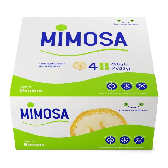 Iogurte Aroma Banana Mimosa 24x120 g
