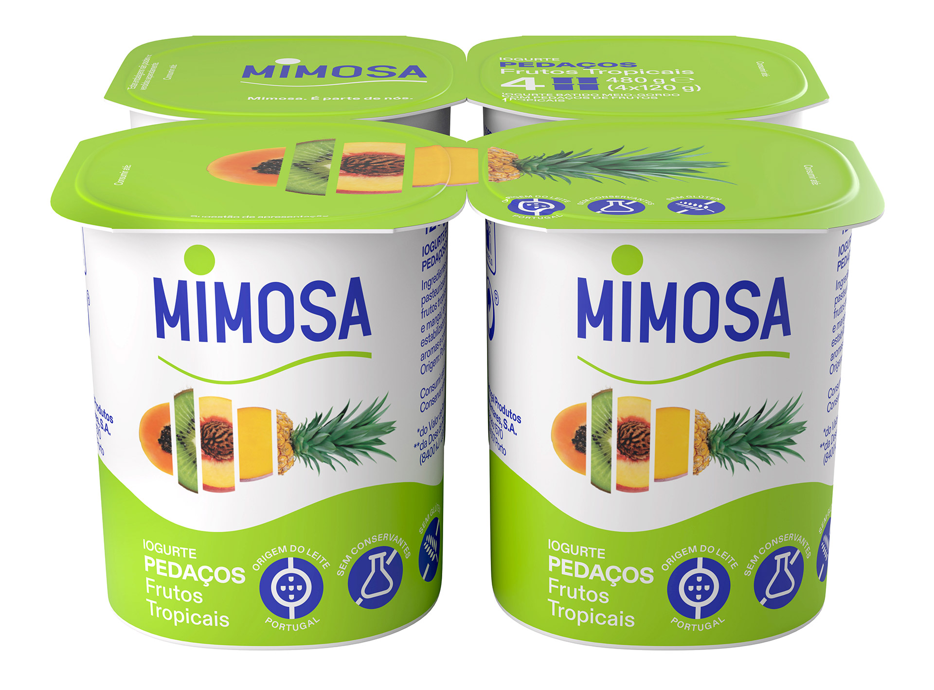 Iogurte Peda�os Frutos Tropicais Mimosa 6x(4x120 g)