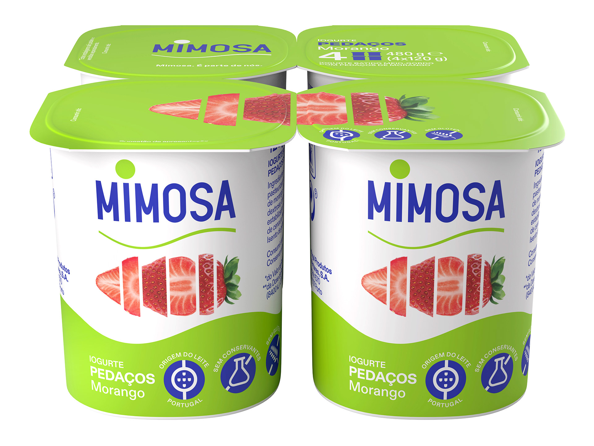 Iogurte Pedaços Morango Mimosa 6x(4x120 g) Iogurte Pedaços Morango Mimosa 6x(4x120 g)