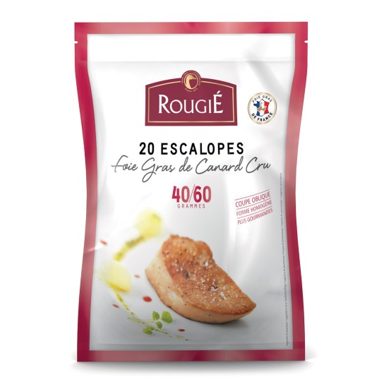Foie Gras Pato Cru Fatiado 40/60 g Congelado Rougi