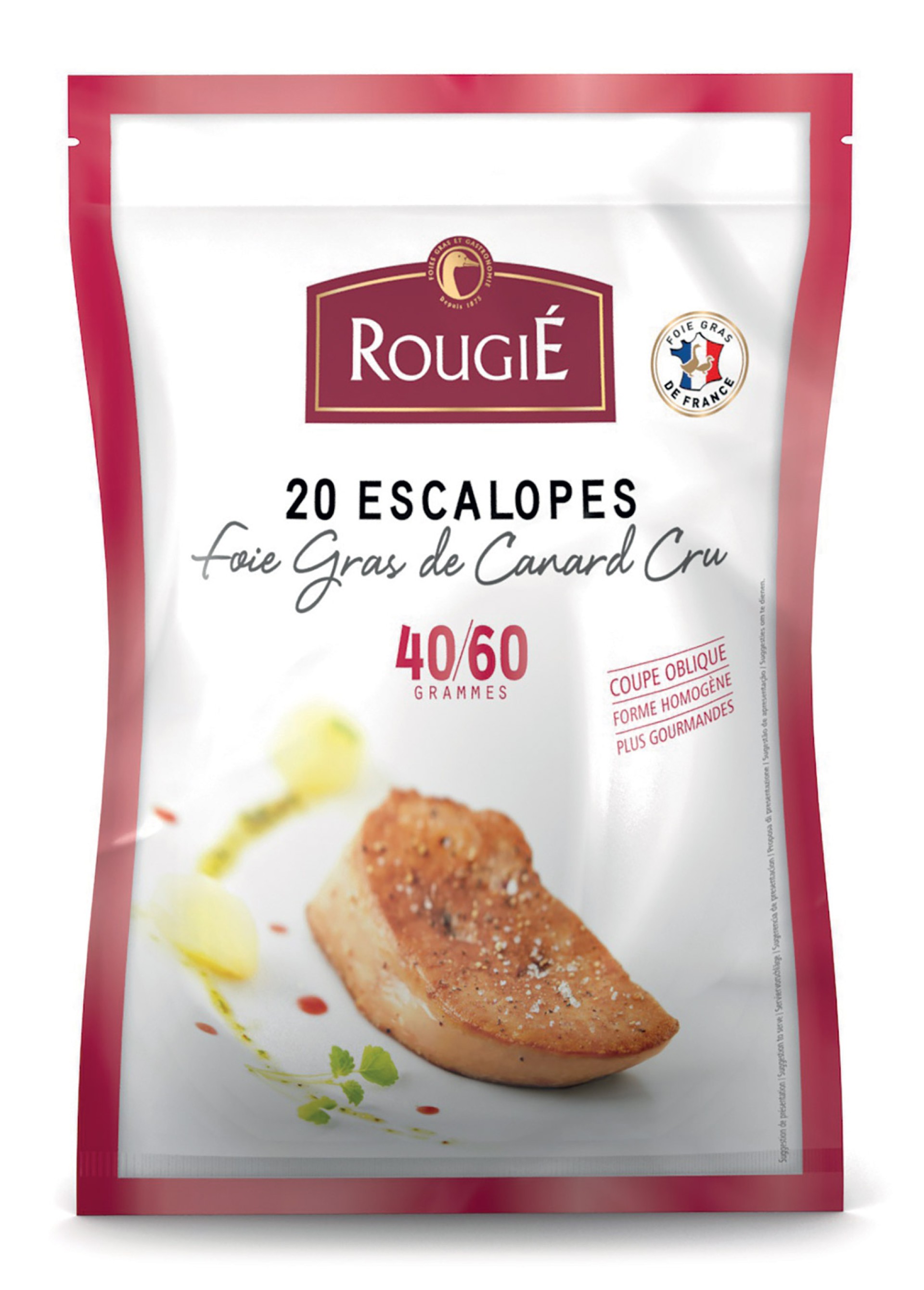 Foie Gras Pato Cru Fatiado 40/60 g Congelado Rougi�