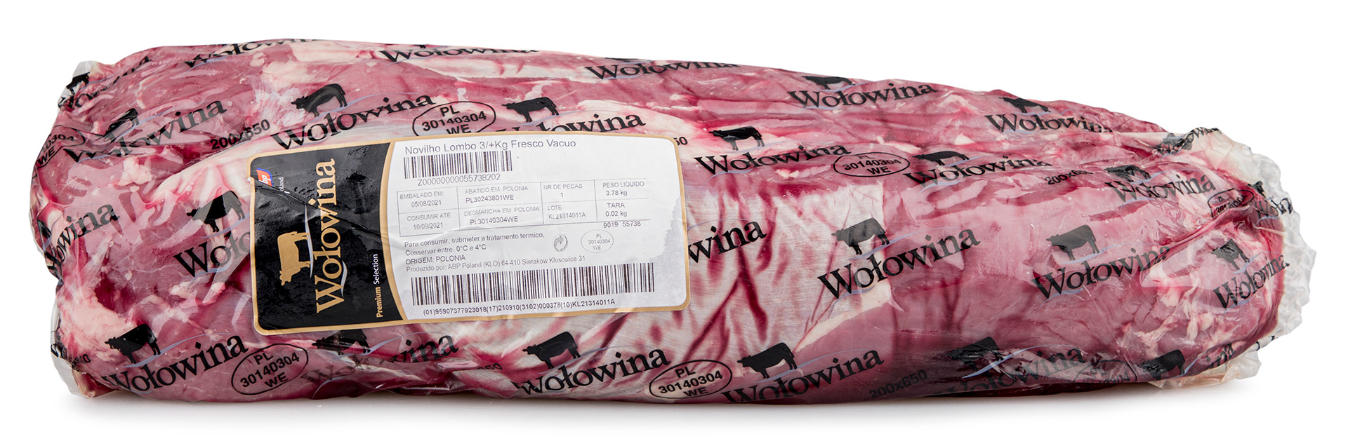 Novilho Lombo 3/+ kg Fresco Wolowina Vácuo Novilho Lombo 3/+ kg Fresco Wolowina Vácuo