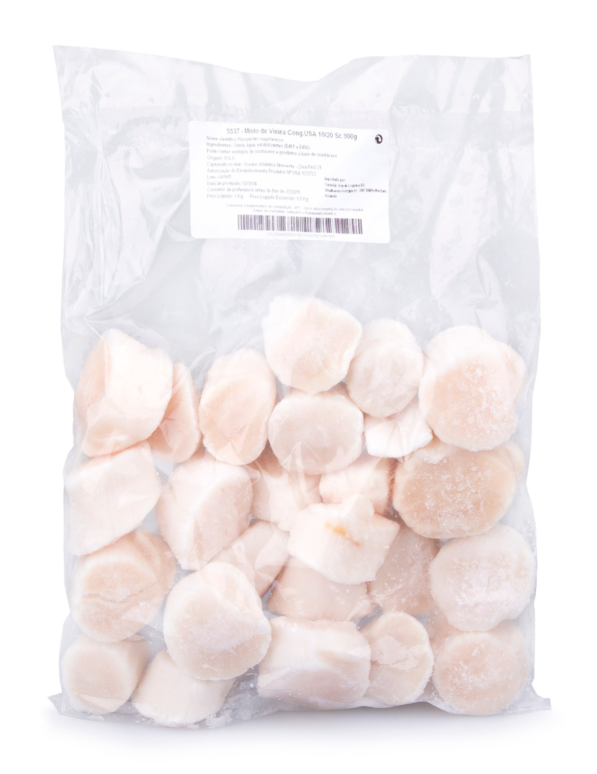 Miolo Vieira 10/20 Congelado USA Saco 900 g Miolo Vieira 10/20 Congelado USA Saco 900 g