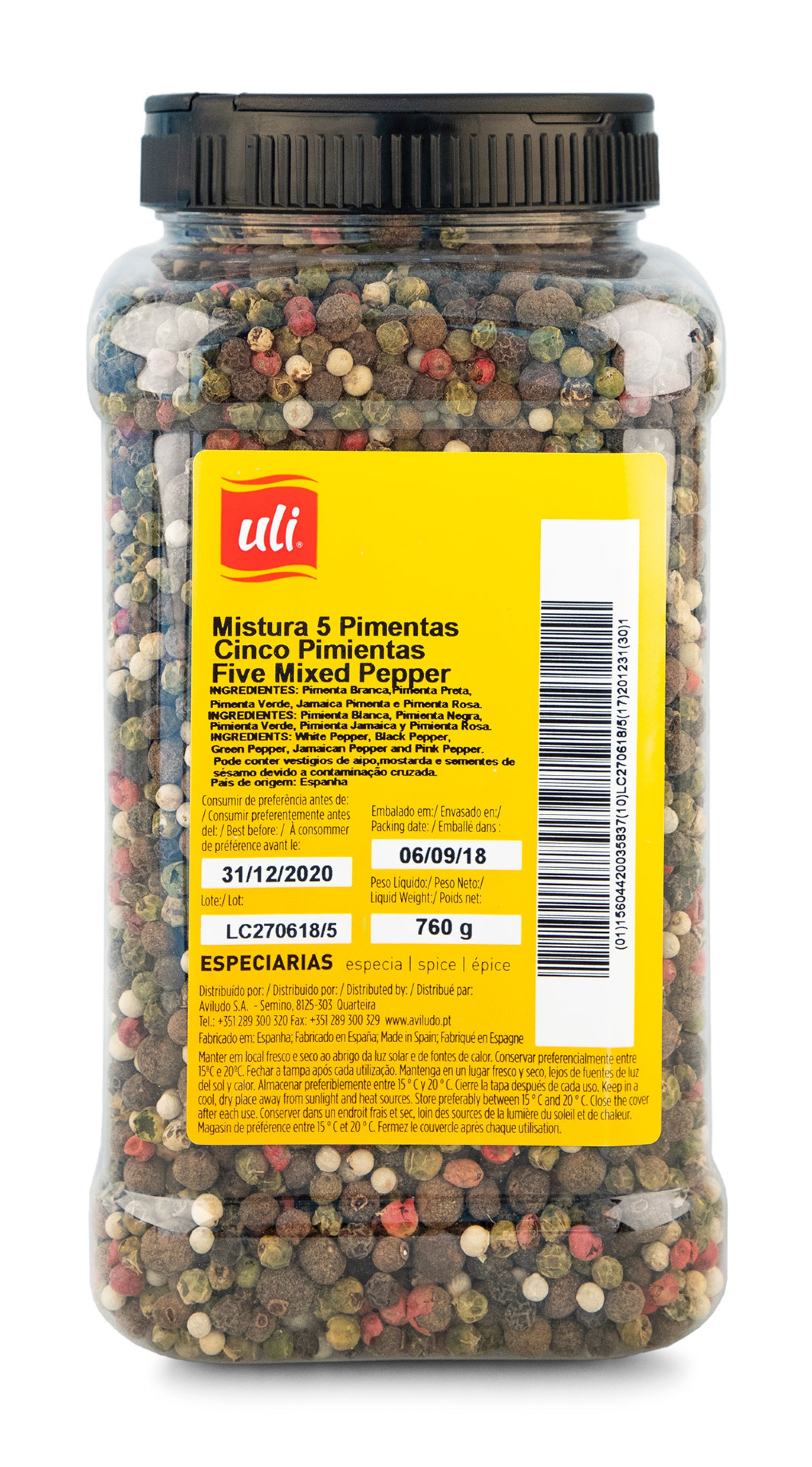 Mistura 5 Pimentas Uli Pet 760 g