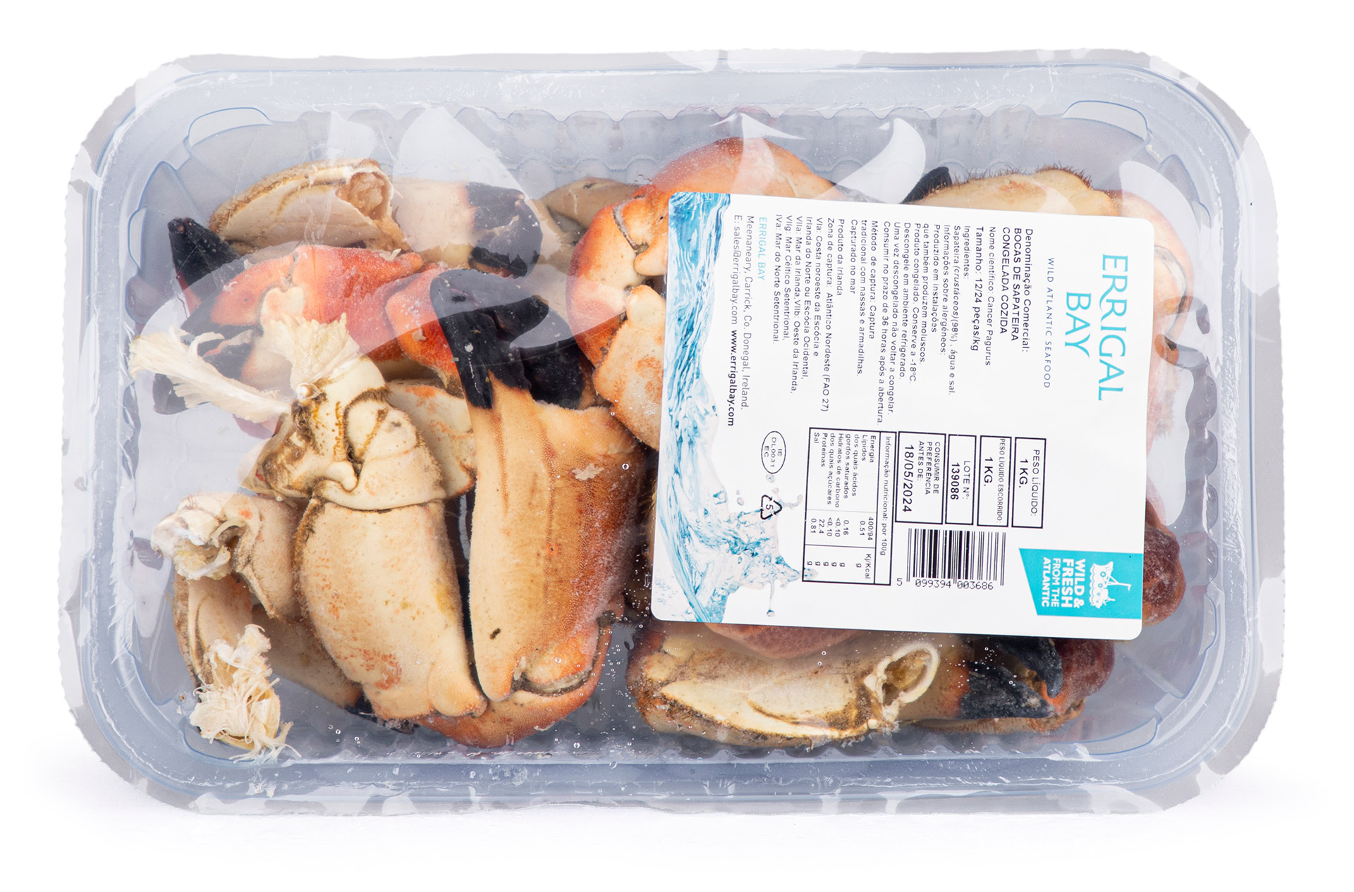 Sapateira Bocas Cozidas 12/24 Congeladas Cuvete 1 kg