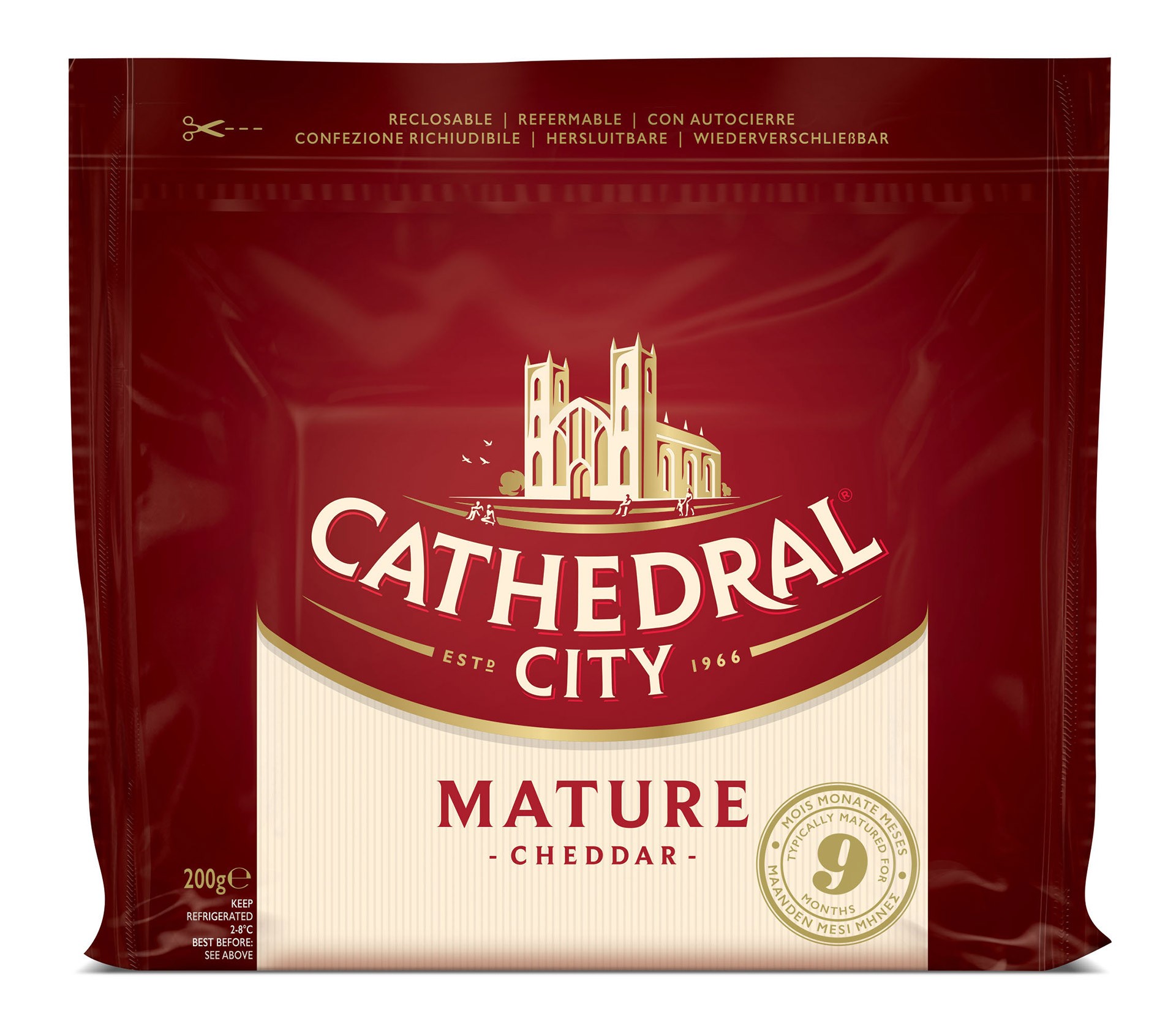 Queijo Cheddar Mature White Cath City 12x200 g