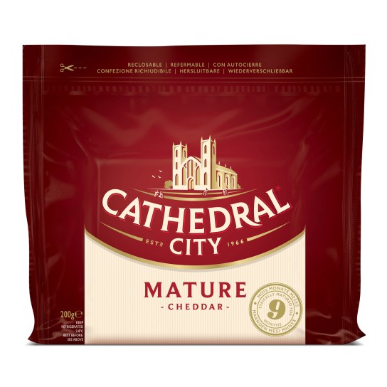 Queijo Cheddar Mature White Cath City 12x200 g