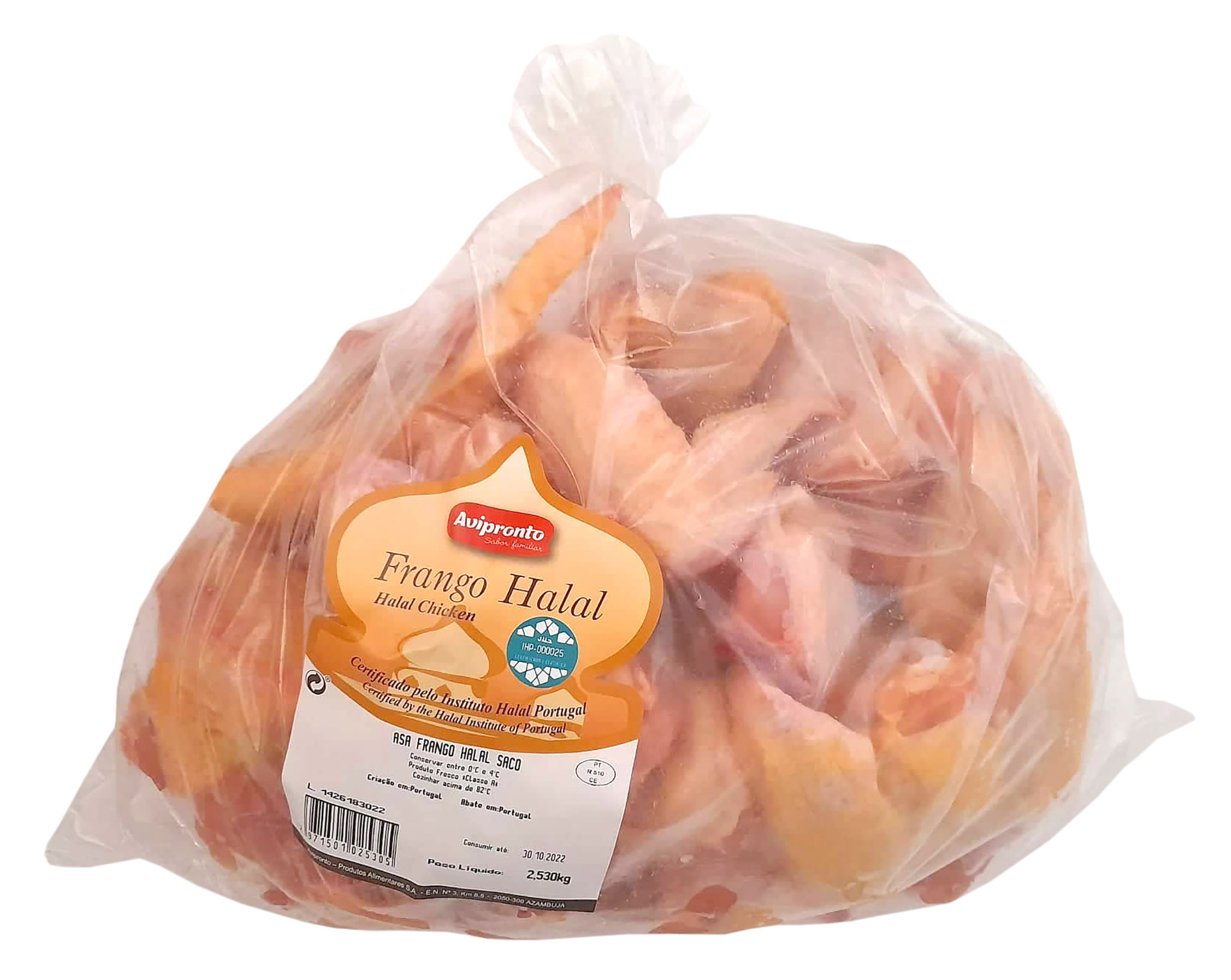 Frango Asa Halal Fresca Saco +/- 2,5 kg
