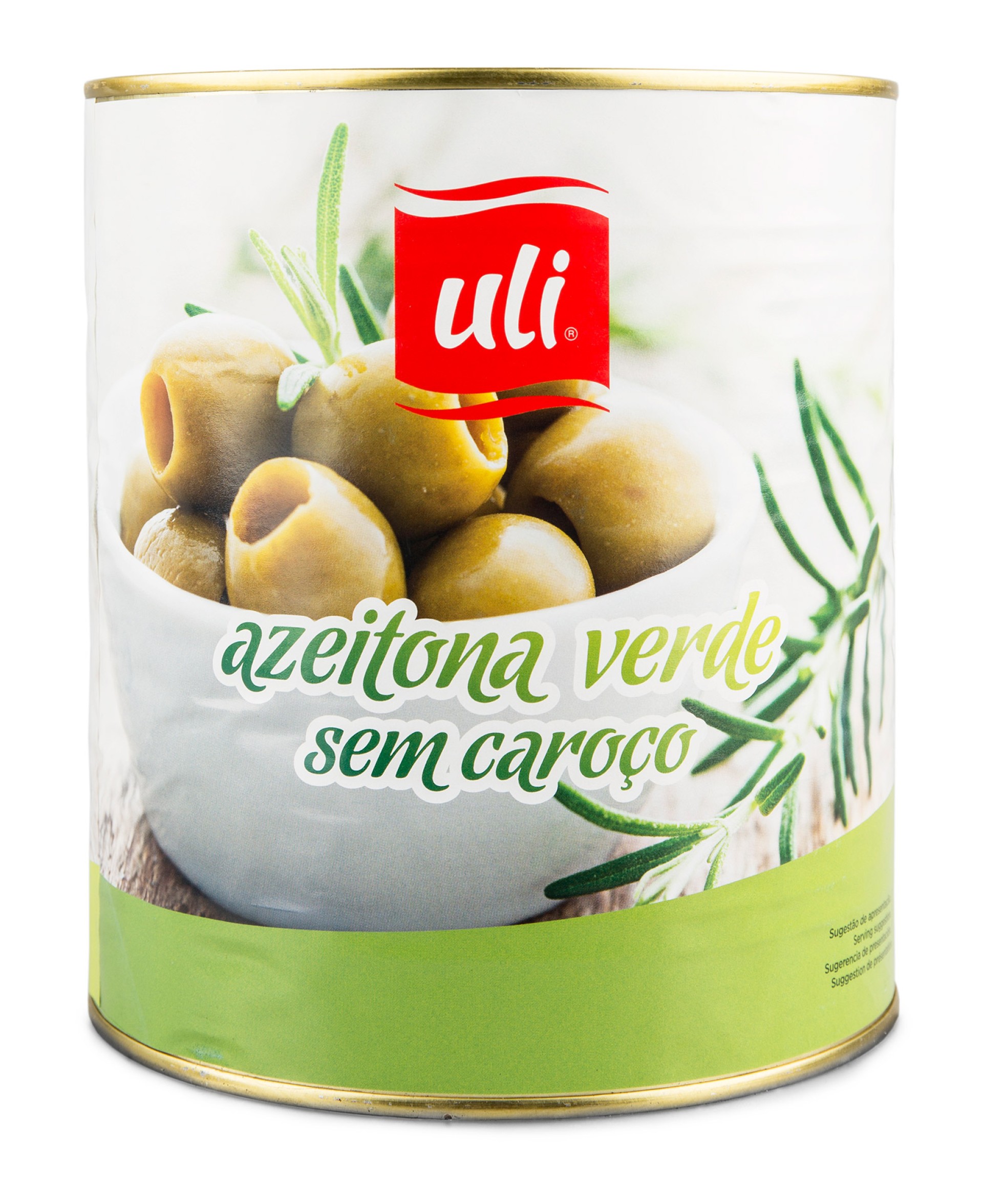 Azeitona Inteira Verde s/ Caro�o Uli Lata 3x3 kg