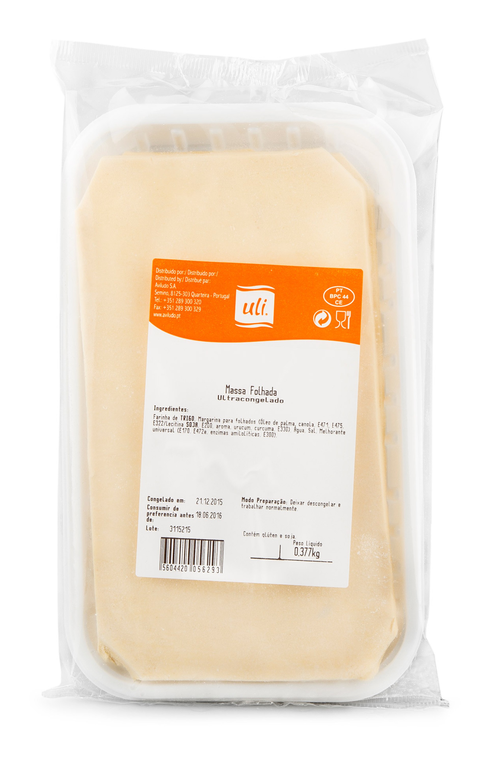 Massa Folhada Congelada Uli 12x2 Un