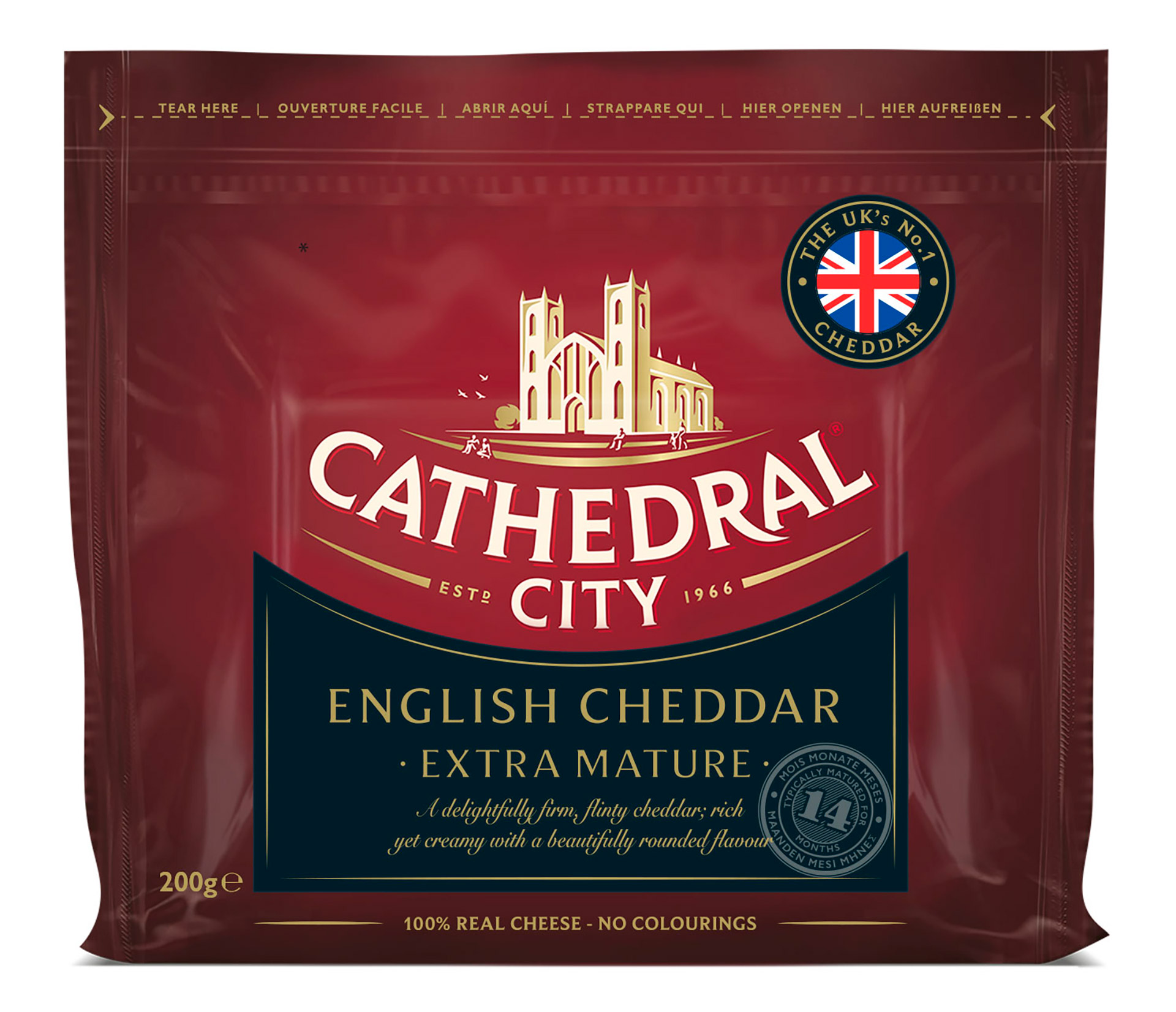 Queijo Cheddar White Extra Mature Catch City 12x200 g