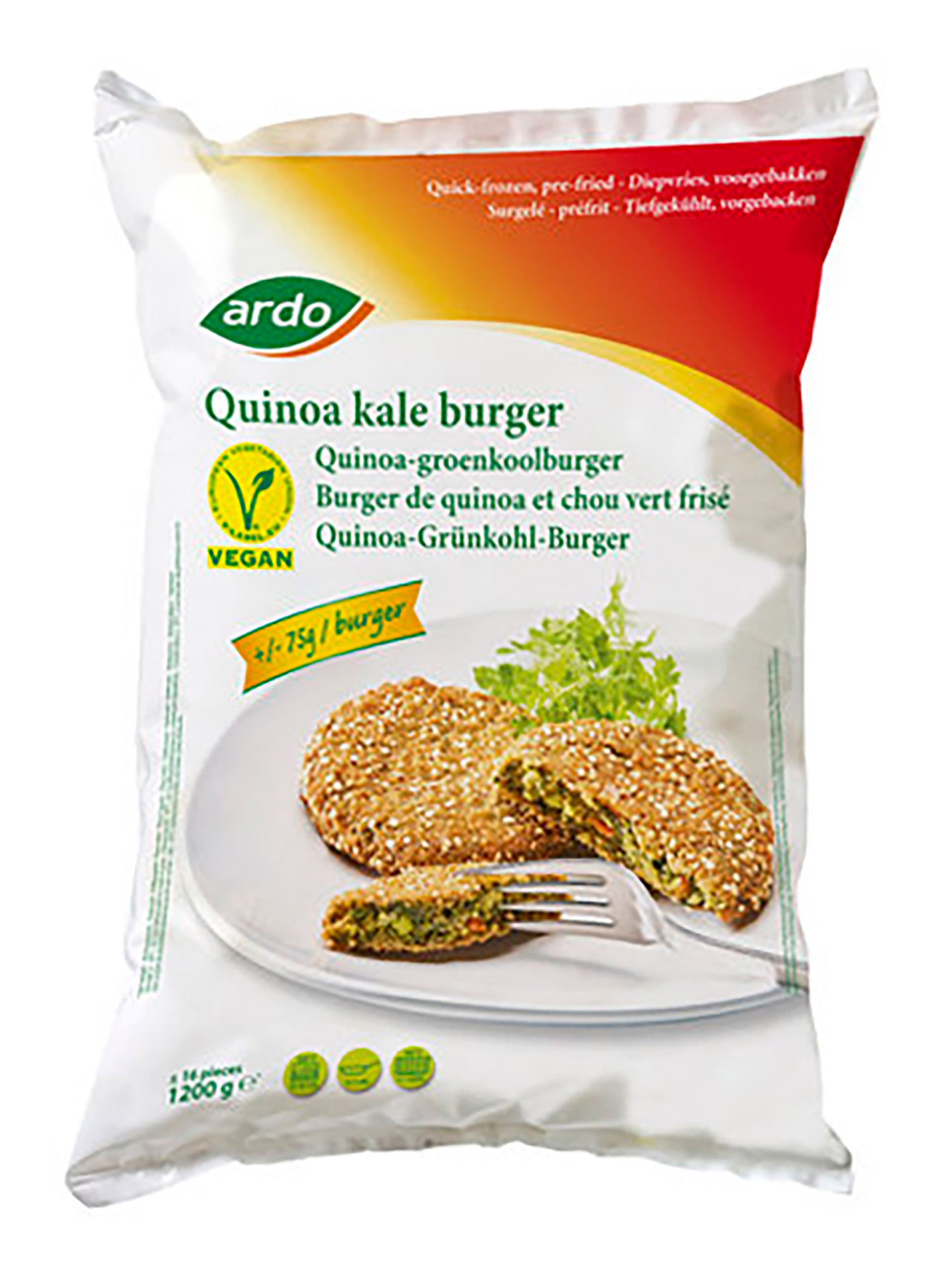 Hamb�rguer Vegetal Quinoa/Kale Congelado Ardo 6x1,2 kg
