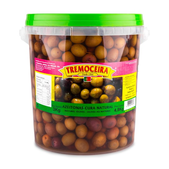 Azeitona Mista Natural Balde 3 kg