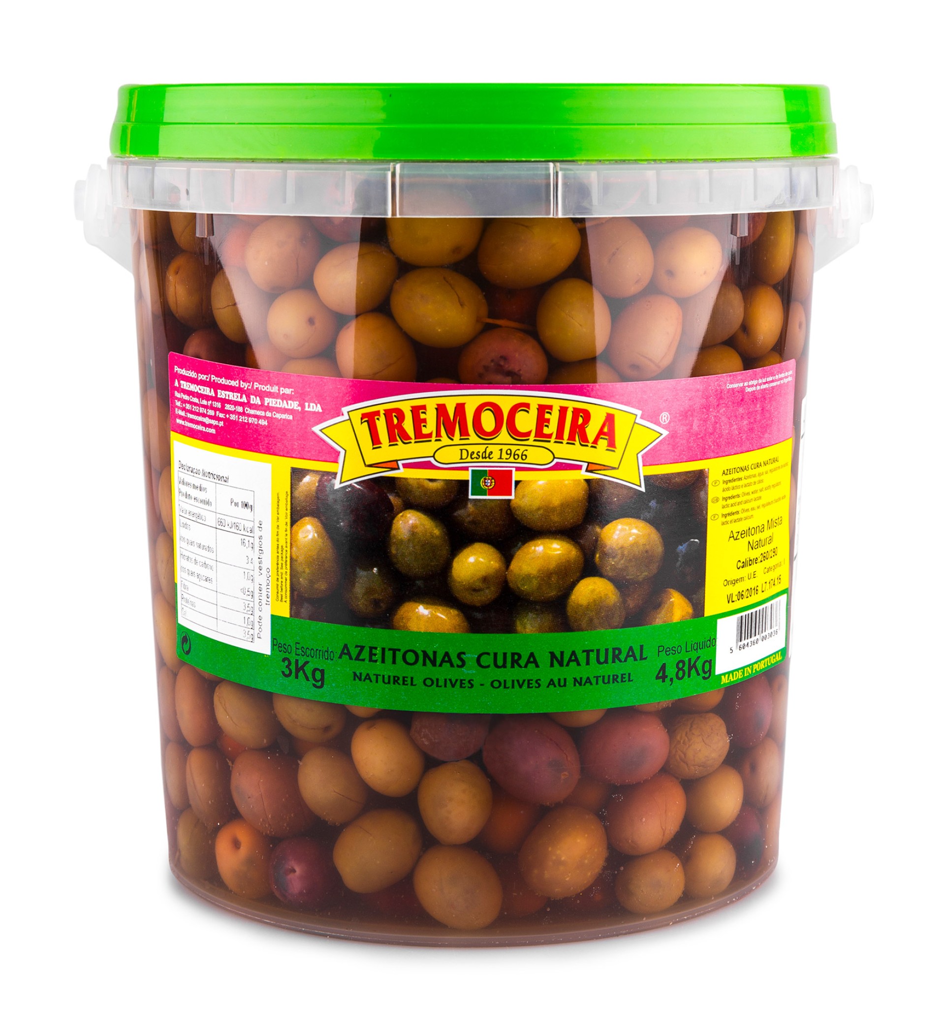 Azeitona Mista Natural Balde 3 kg Azeitona Mista Natural Balde 3 kg