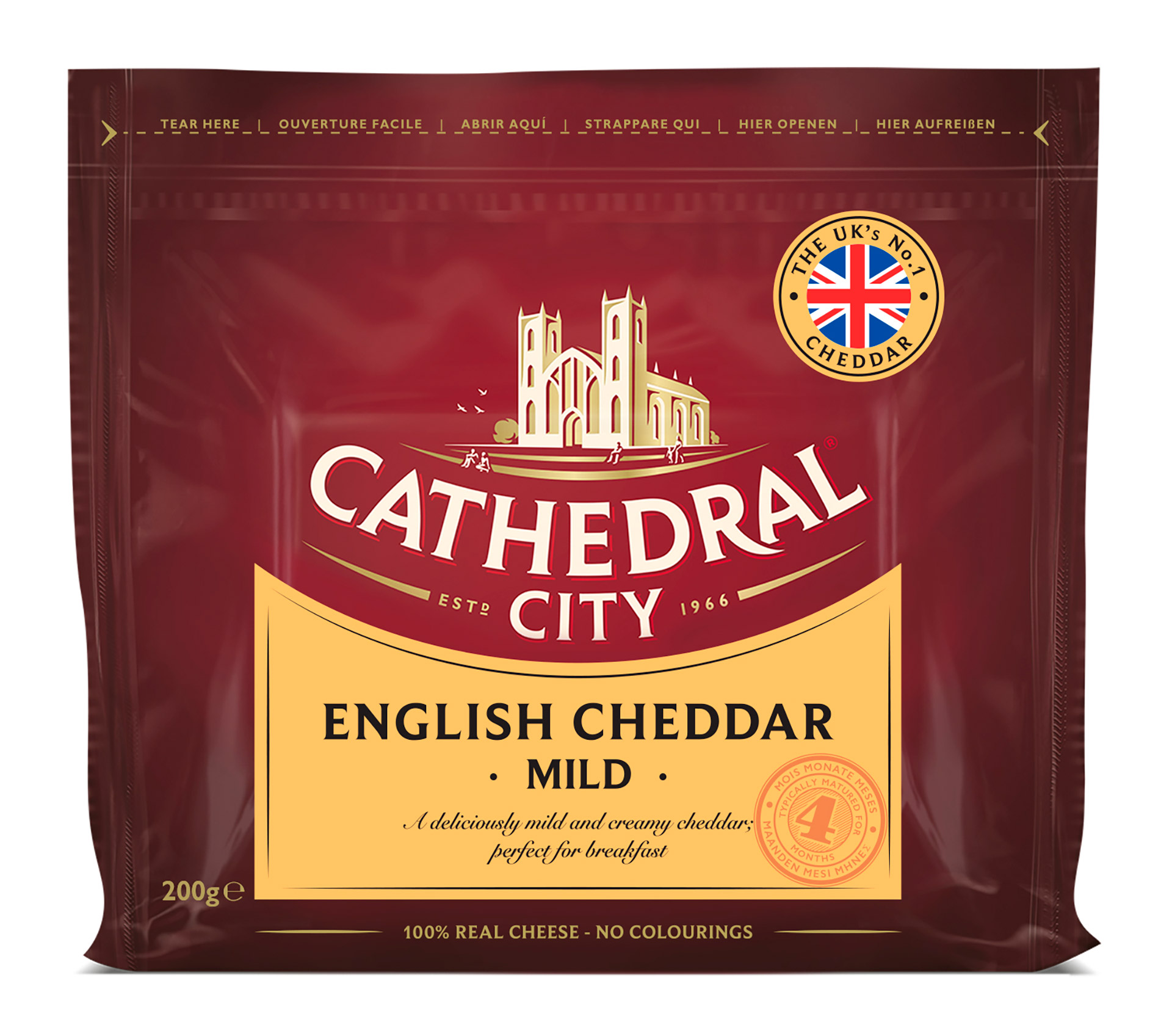 Queijo Cheddar White Mild Cath City 12x200 g