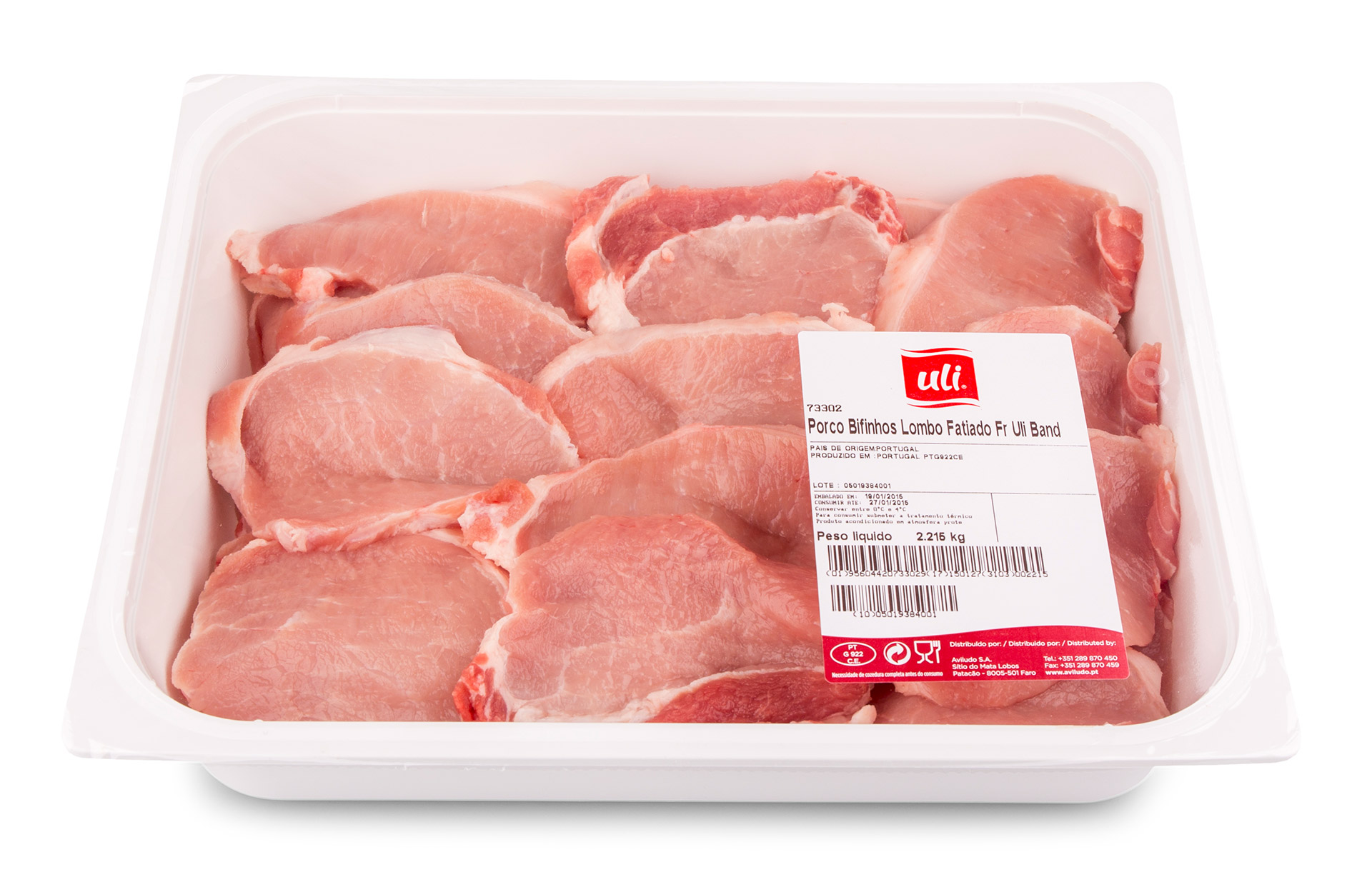 Porco Bifinhos Lombo Fatiado Frescos Uli Bandeja