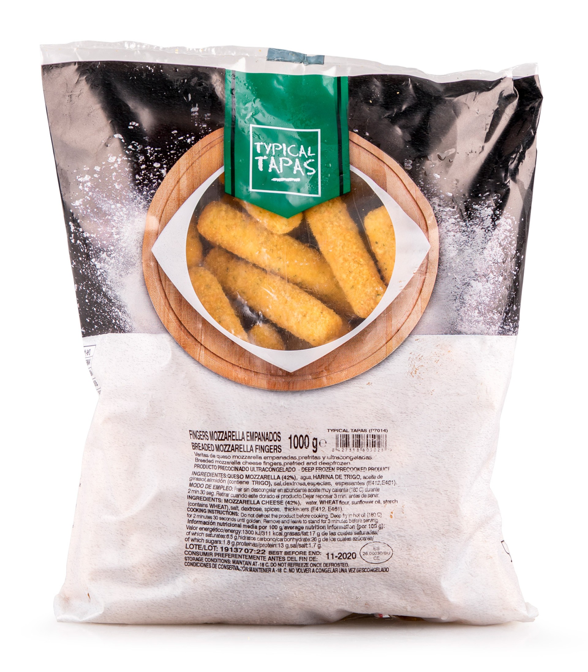 Palitos Mozzarella Congelados Eurofrits 3x1 kg Palitos Mozzarella Congelados Eurofrits 3x1 kg