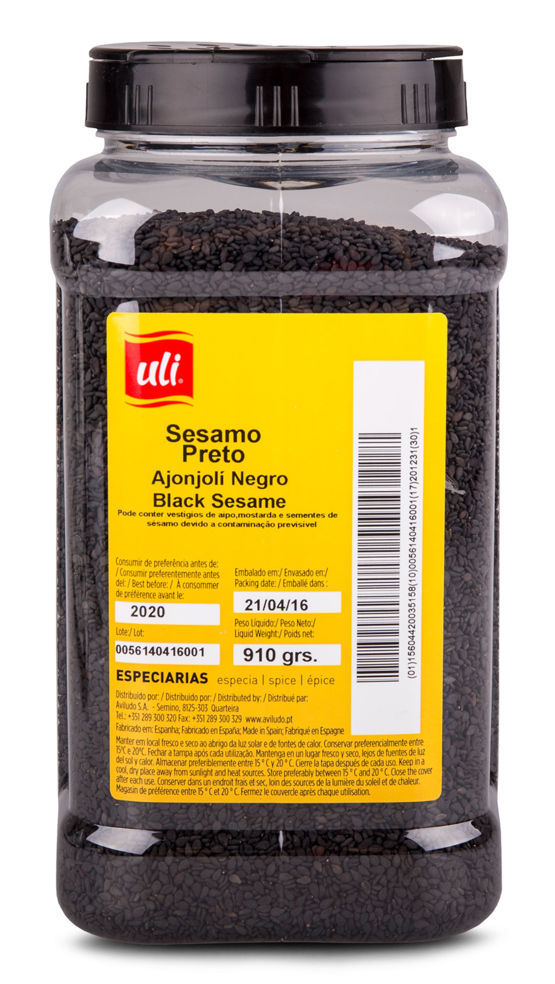 Sementes Sésamo Preto Uli Pet 910 g Sementes Sésamo Preto Uli Pet 910 g