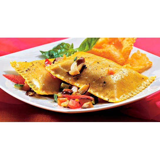 Massa Recheada Ravioloni Ricotta/Bufala/Espinafres Congelada Divine Cx 2 kg