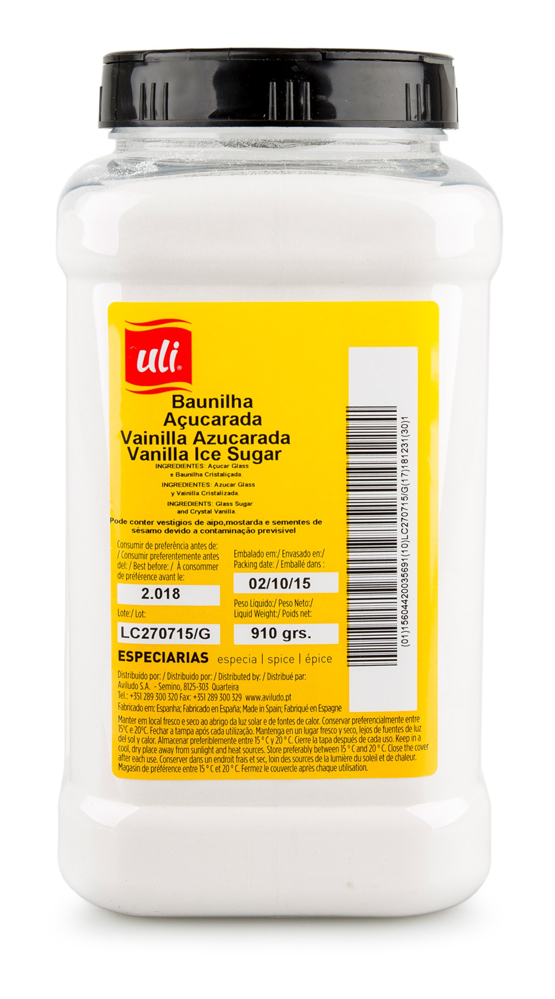 Baunilha A�ucarada Uli Pet 910 g