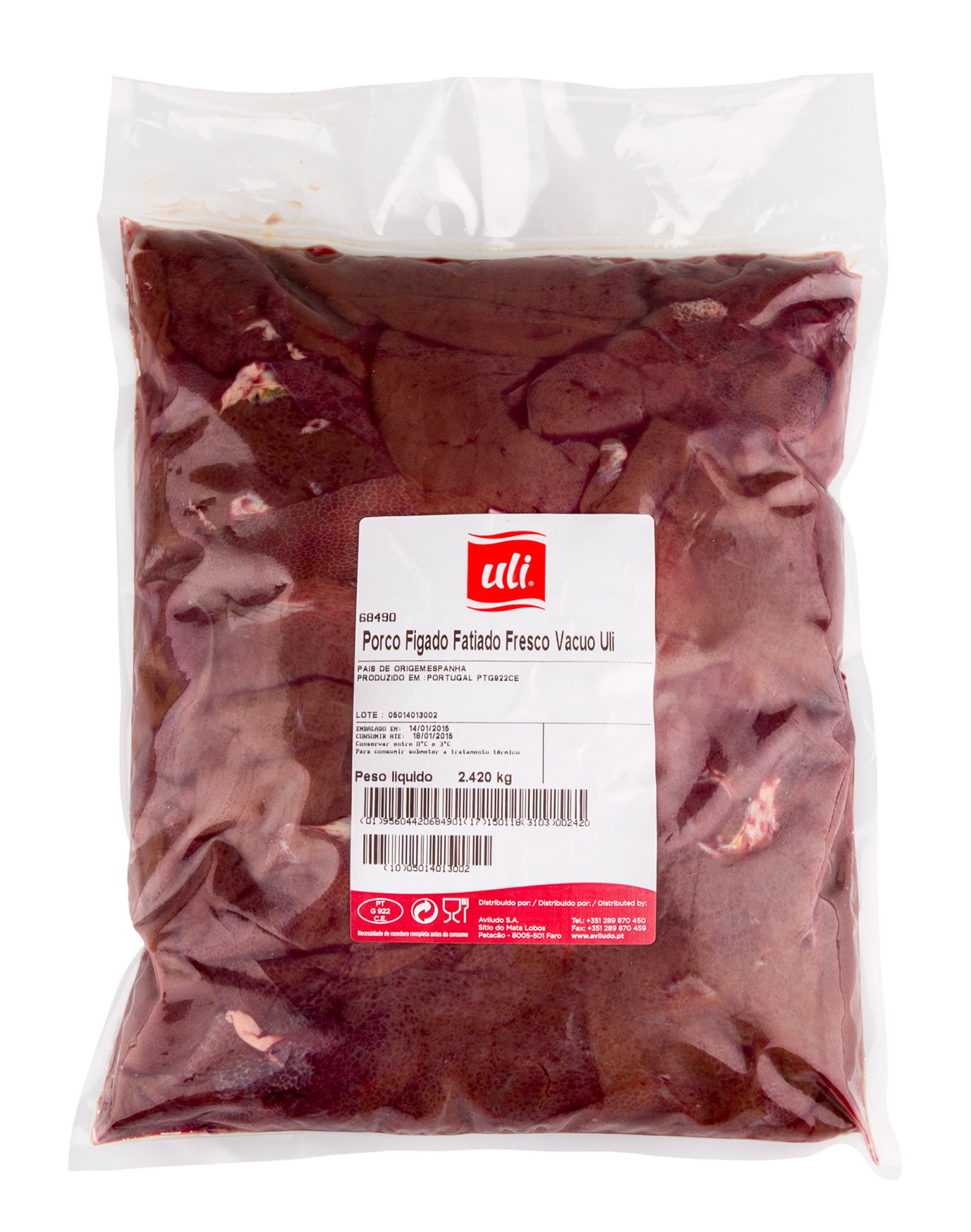 Porco F�gado Fatiado Fresco Uli V�cuo