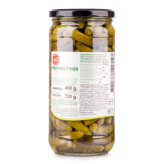 Pepinos Finos Uli Frasco 720 g