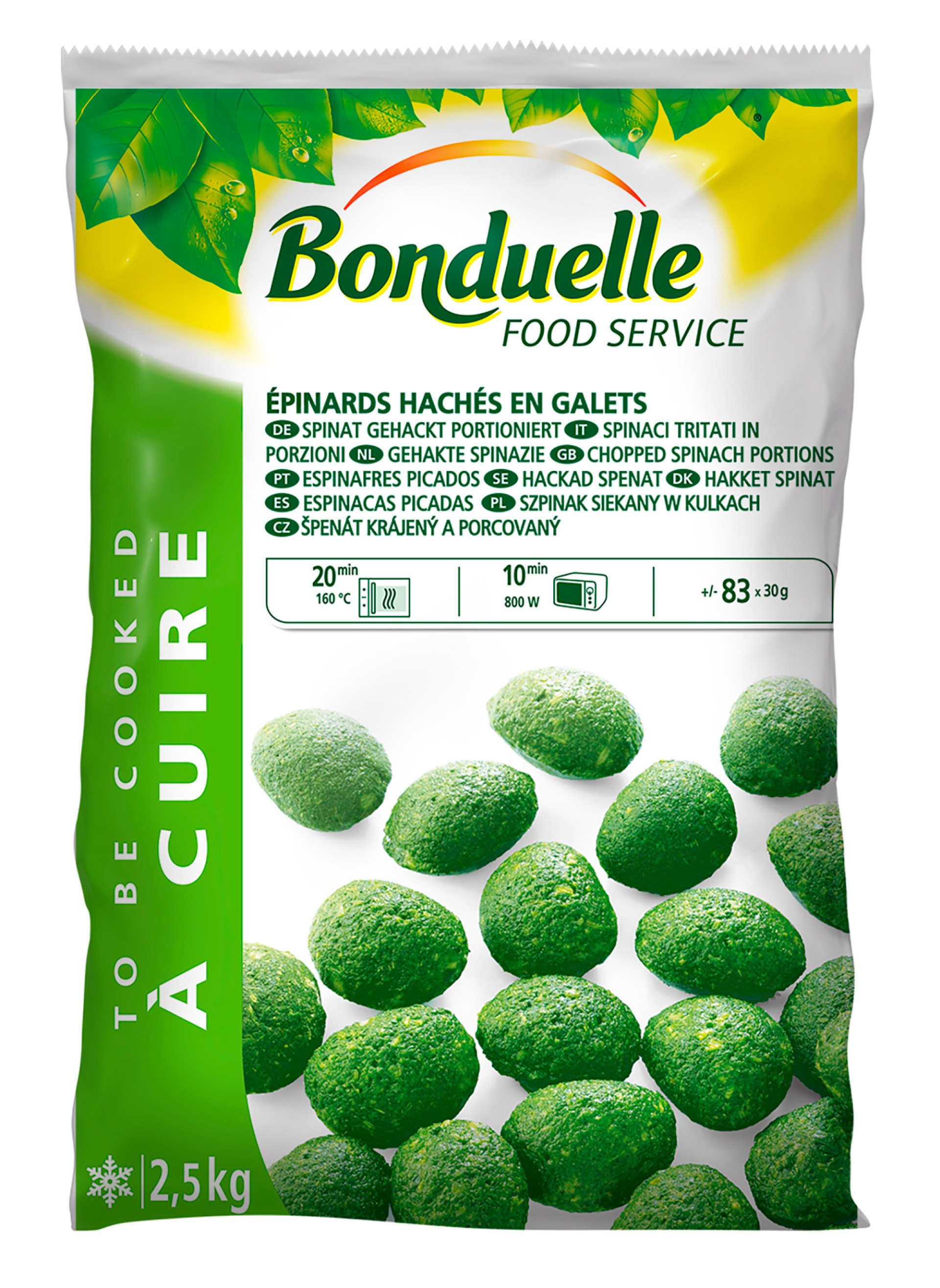 Espinafres Picados Congelados Bonduelle 4x2,5 kg