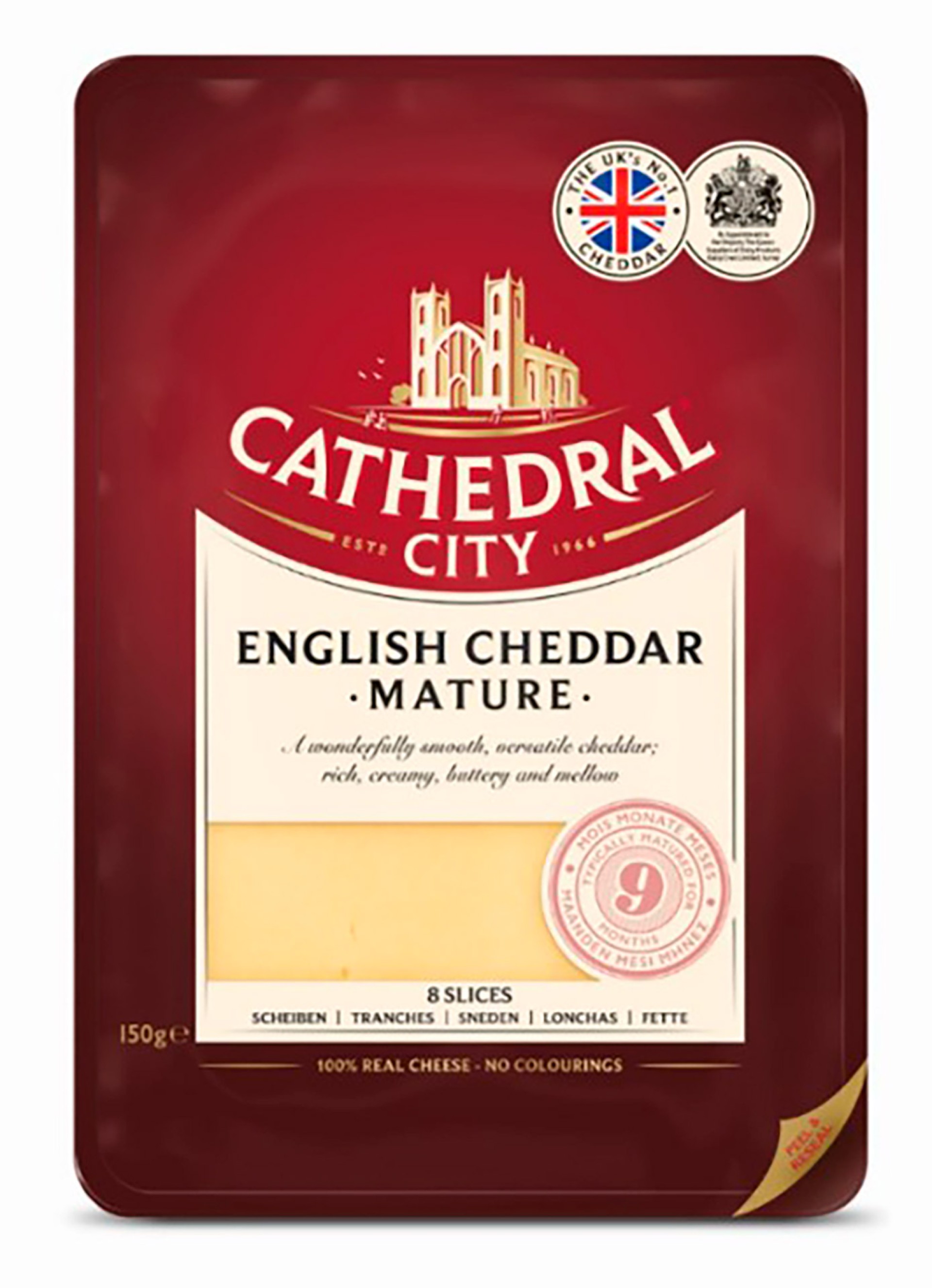 Queijo Cheddar Mature Fatiado Cath City 6x150 g