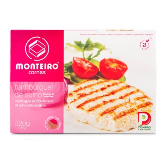Hambrguer Porco Congelado Monteiro Carnes 8x(4x80 g)