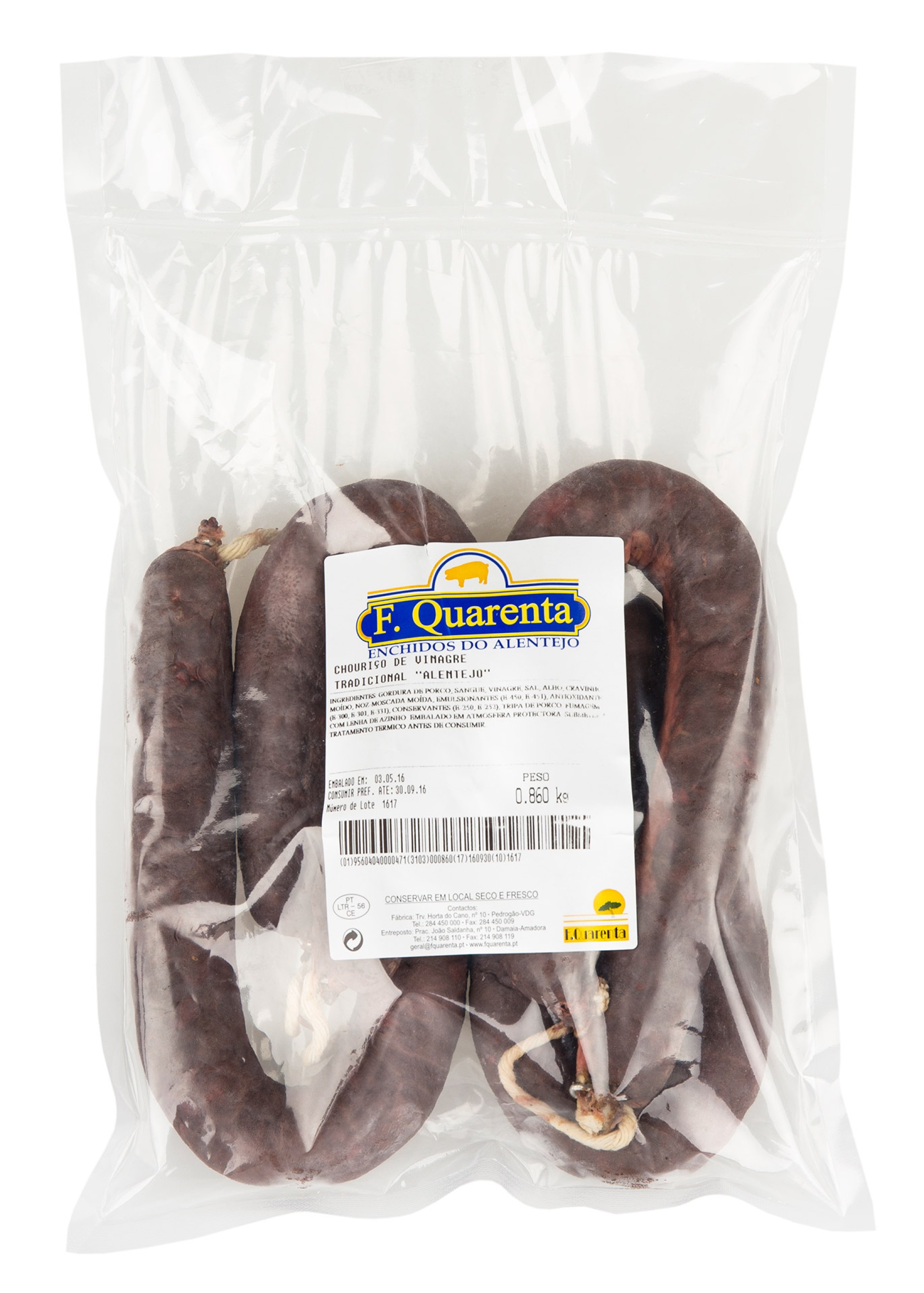 Chouri�o Vinagre Tradicional Alentejano F.Quarenta