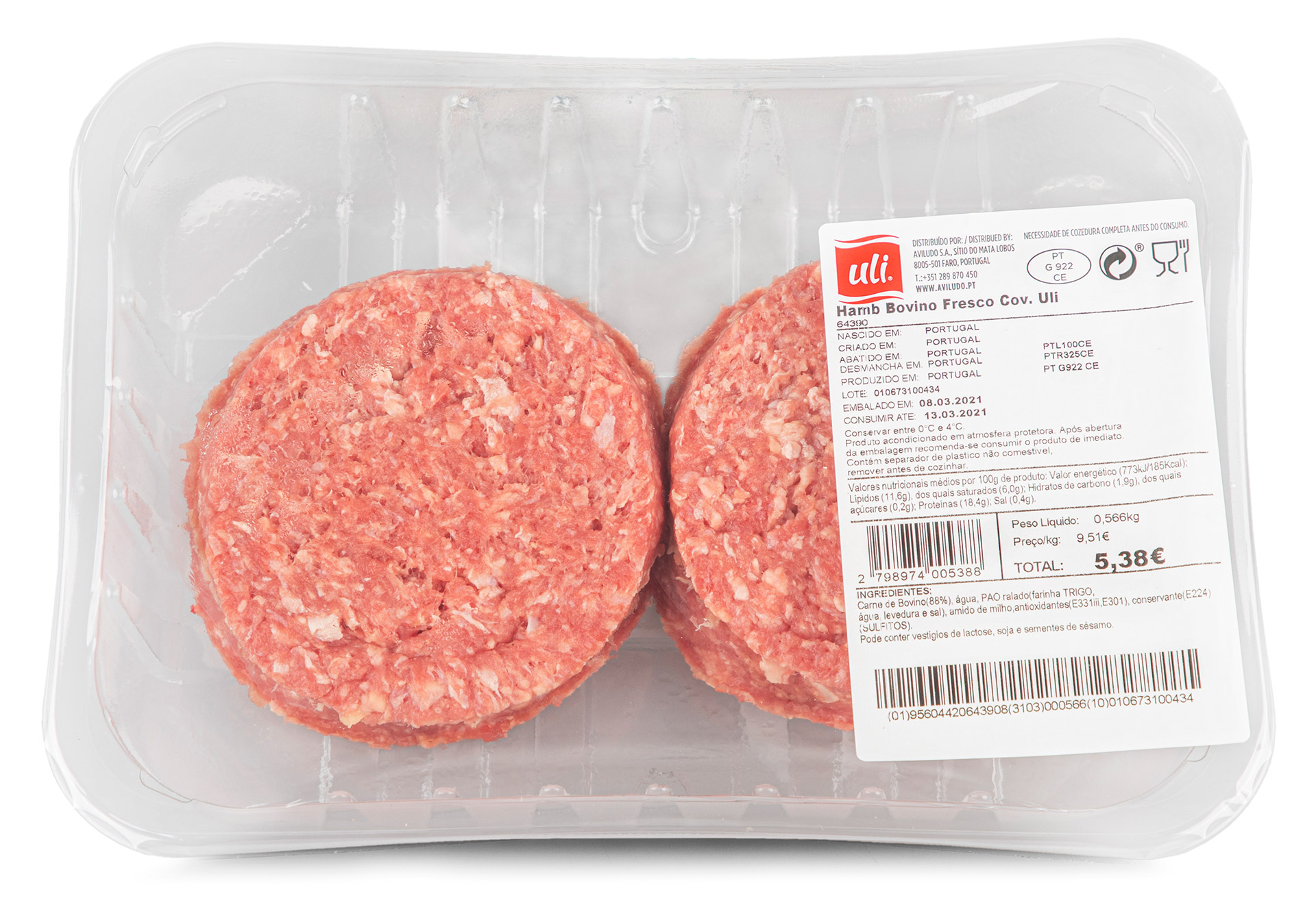 Hamb�rguer Bovino Fresco Uli Cuvete