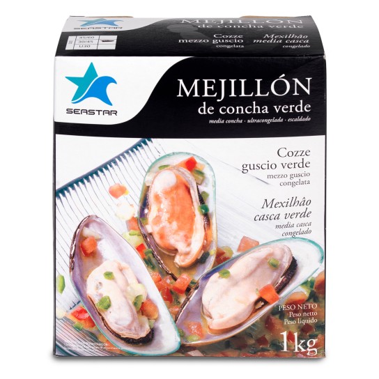 Mexilho Meia Concha 30/40 Nova Zelndia Cx 1 kg