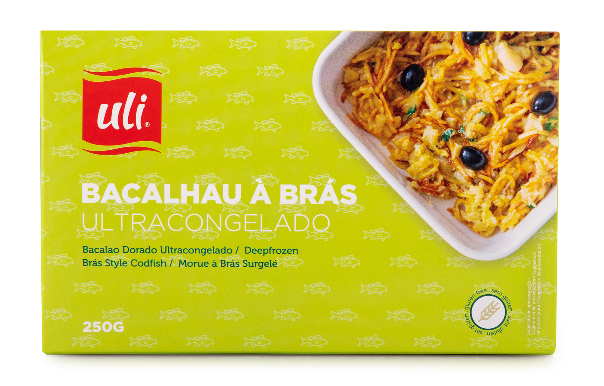 Bacalhau Brás s/ Glúten Congelado Uli 10x250 g Bacalhau Brás s/ Glúten Congelado Uli 10x250 g