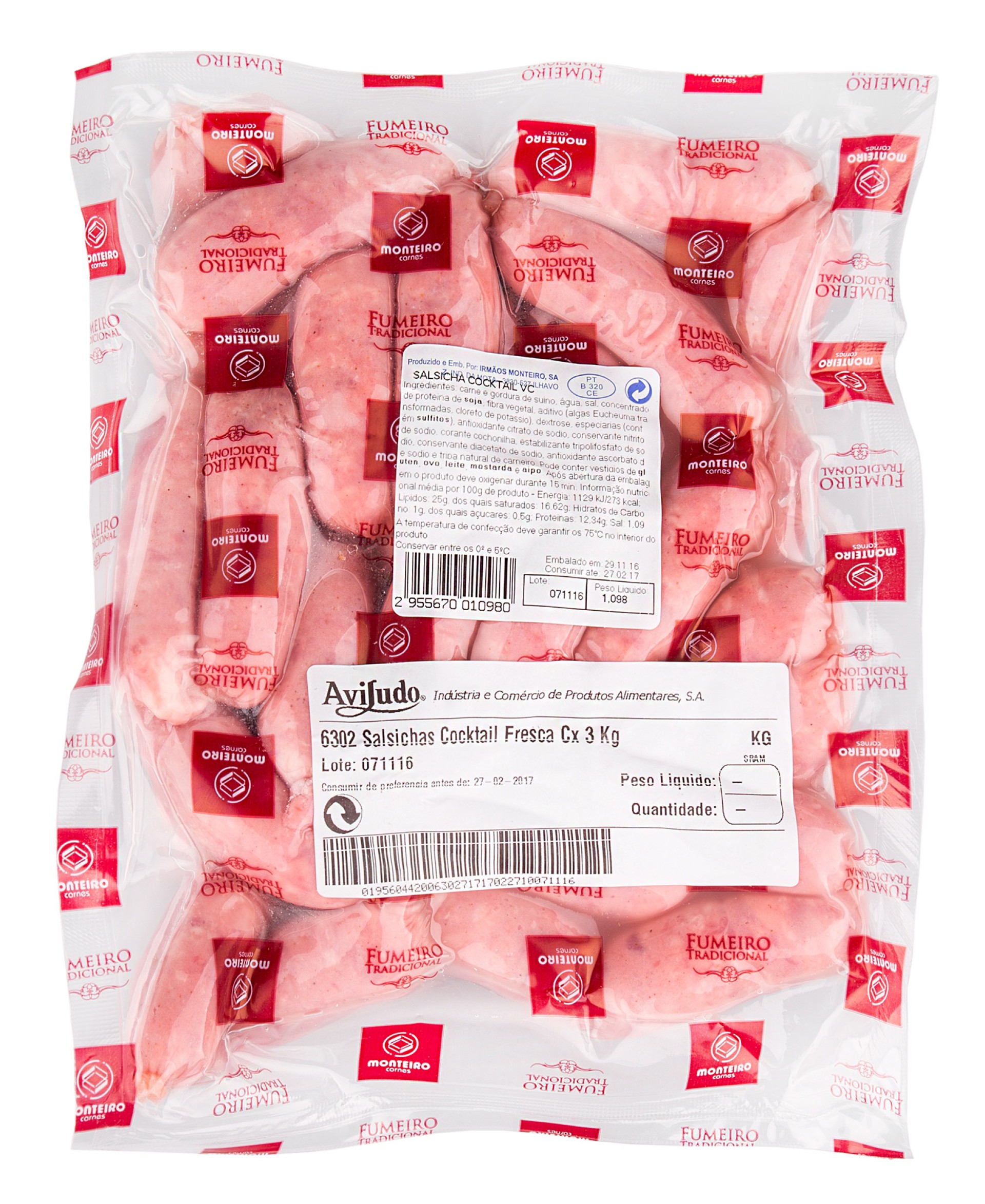 Salsichas Cocktail Frescas Cx 3 kg Salsichas Cocktail Frescas Cx 3 kg