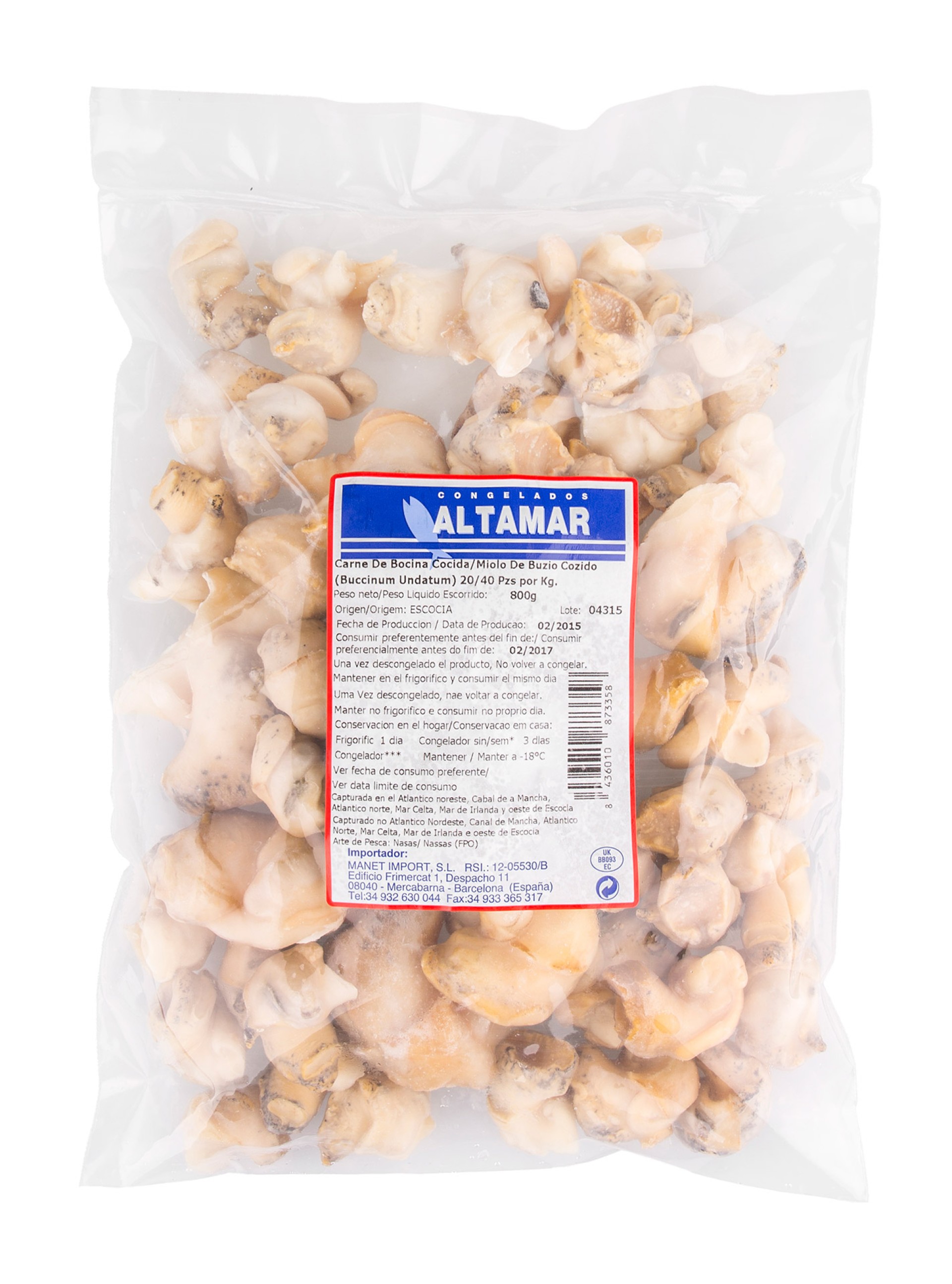 Miolo Búzio 20/40 Congelado Saco 800 g Miolo Búzio 20/40 Congelado Saco 800 g