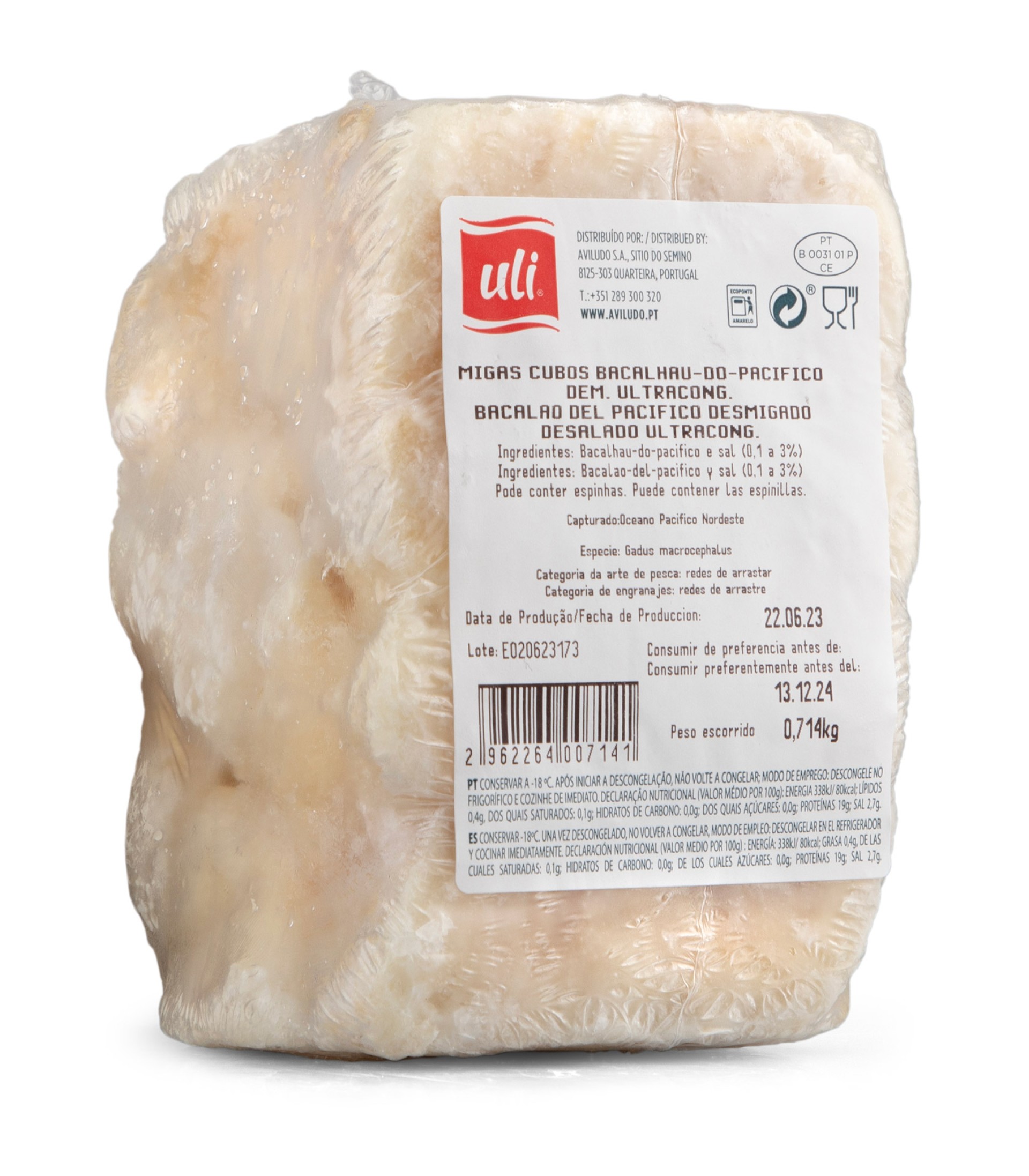 Migas Bacalhau Demolhado Congeladas Uli Cx 5 kg