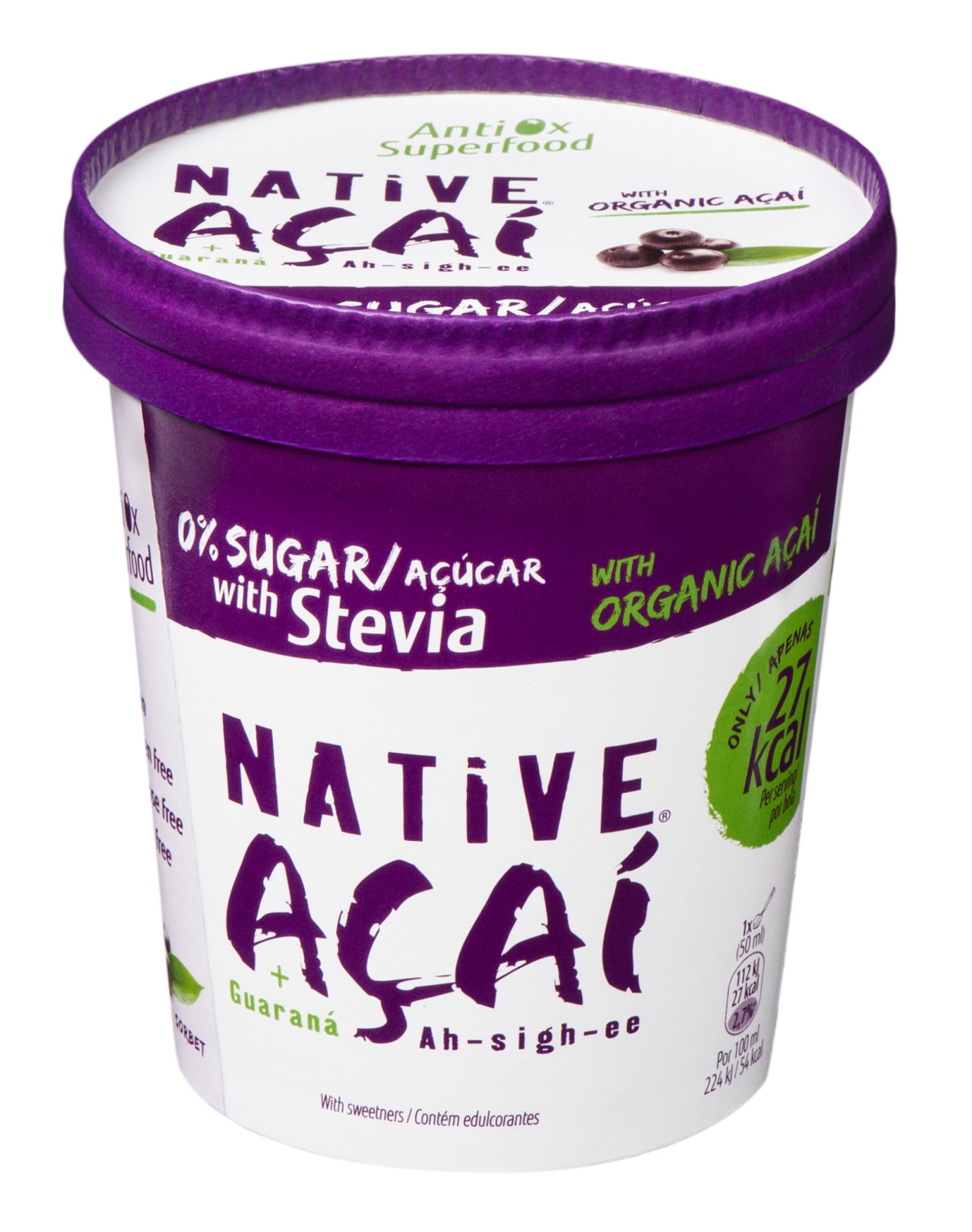 Sorbet Açaí Zero Açúcar Congelado 8x480 ml Sorbet Açaí Zero Açúcar Congelado 8x480 ml