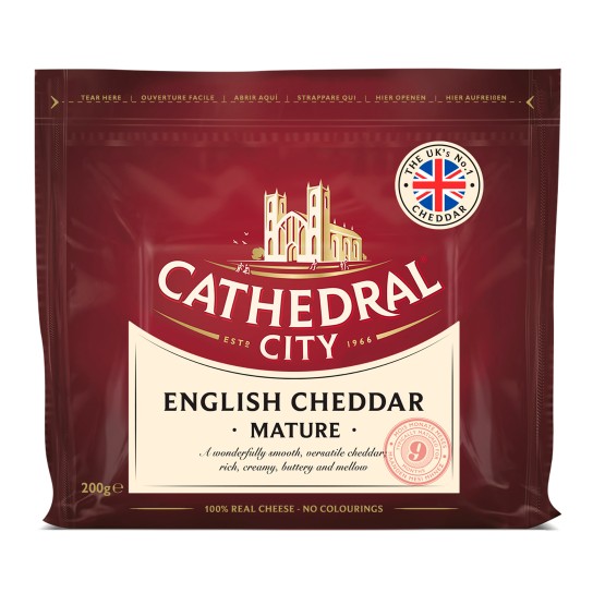 Queijo Cheddar Mature White Cath City 12x200 g
