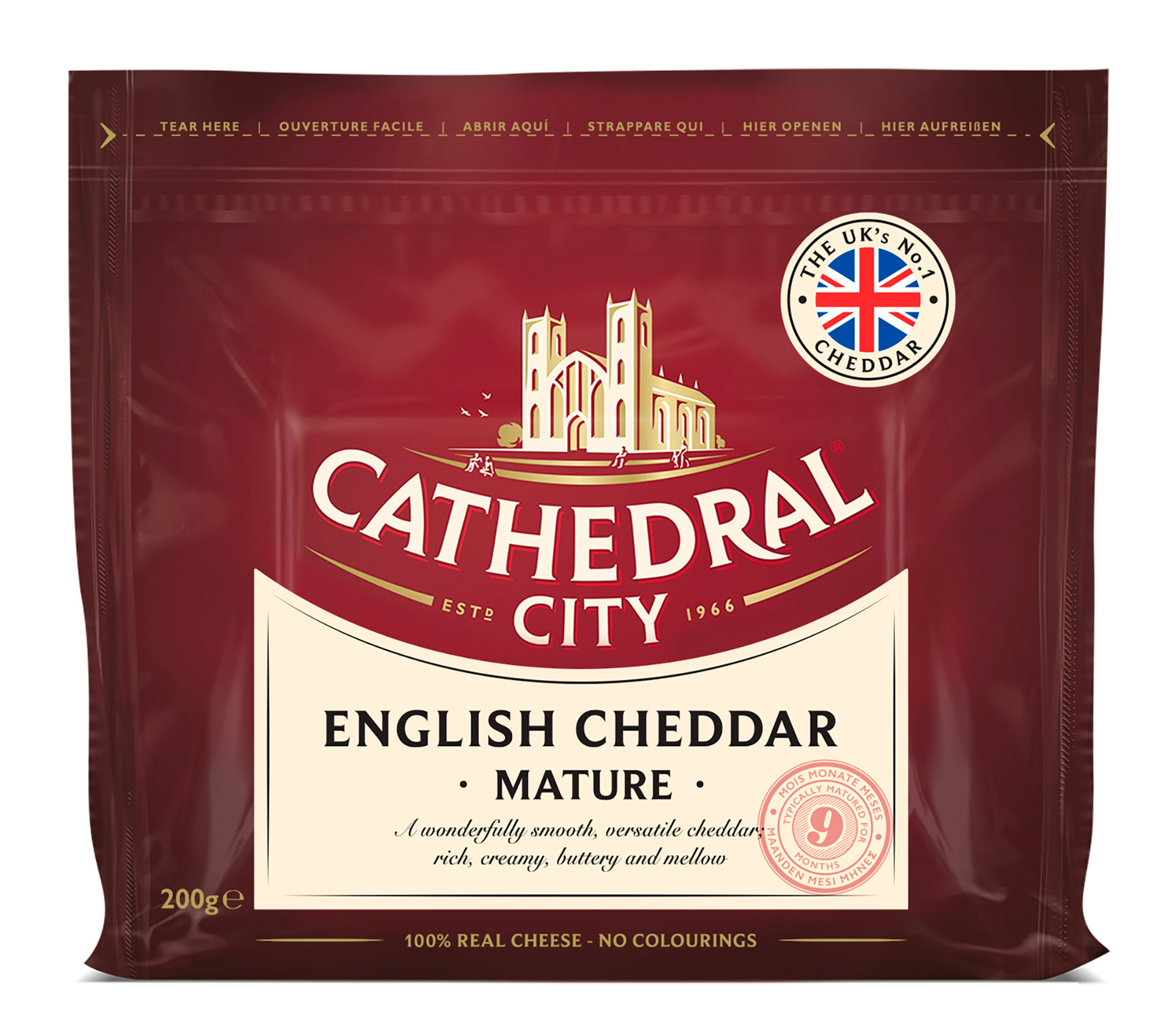 Queijo Cheddar Mature White Cath City 12x200 g